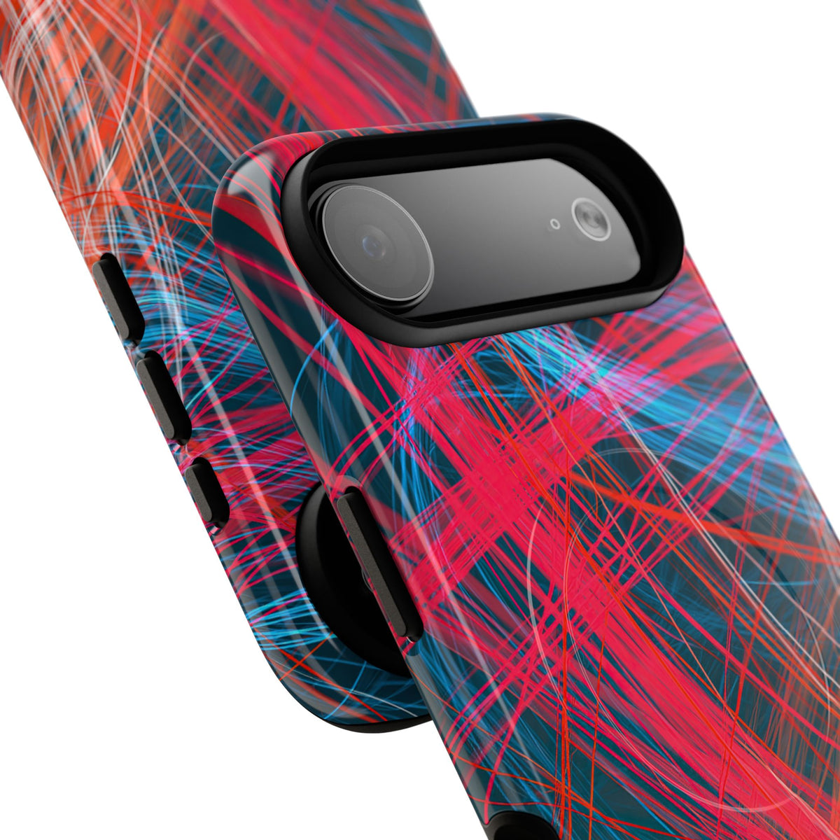Neon Fiber Stream · Tough 2.0 Magnetic Phone Case for iPhone · Red