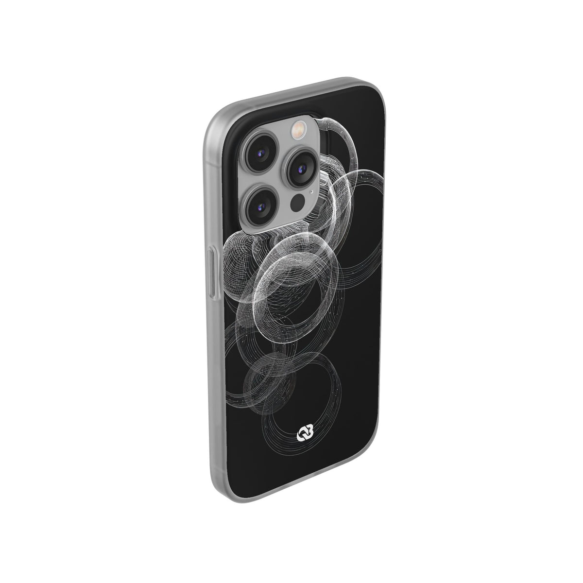 Black Lite Phone Case for iPhone - Kinetic Wireframe Orbit