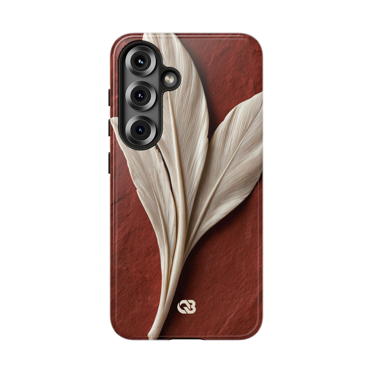 Carved Ivory Plume · Tough Phone Case for Samsung · Red