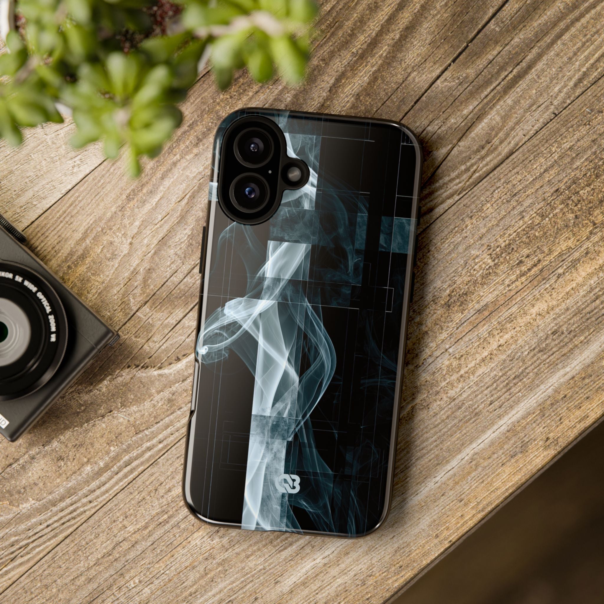 Black Tough Phone Case for iPhone - Arctic Vapor Grid