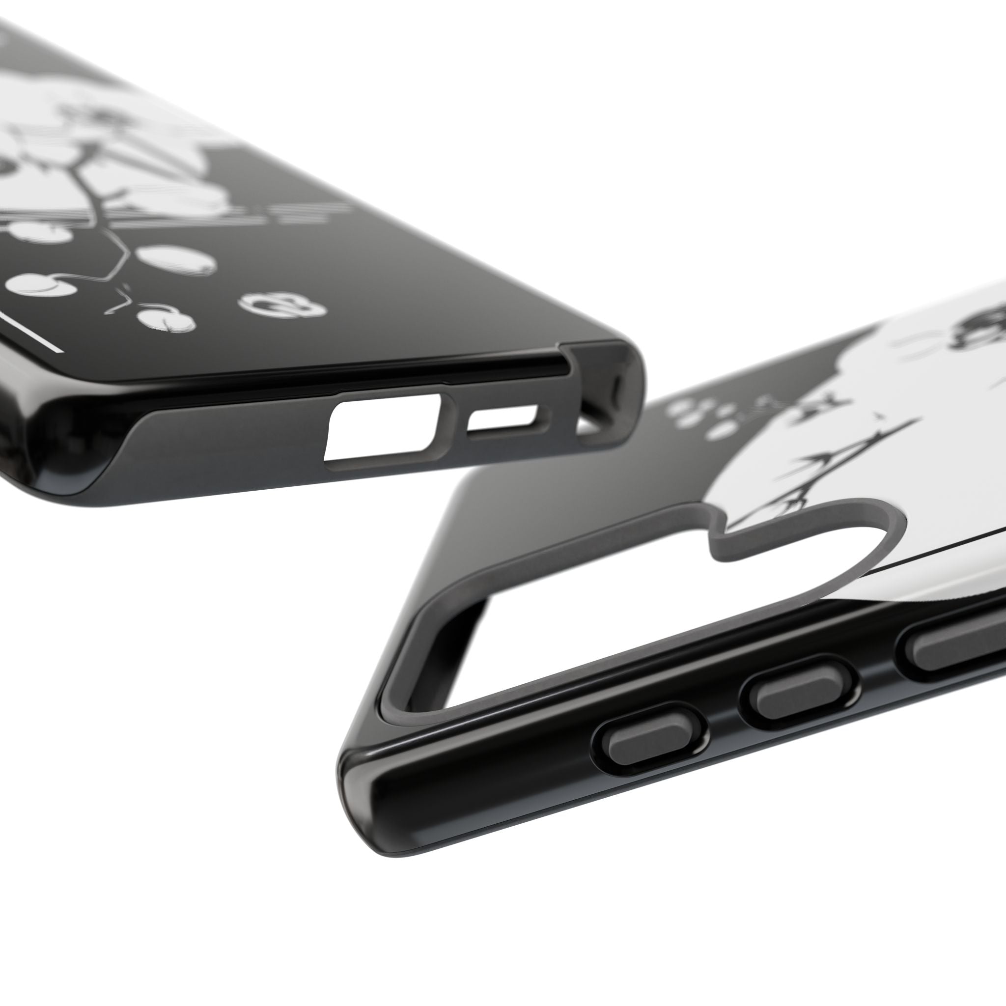 Black Tough Phone Case for Samsung - Lunar Orchid Grid