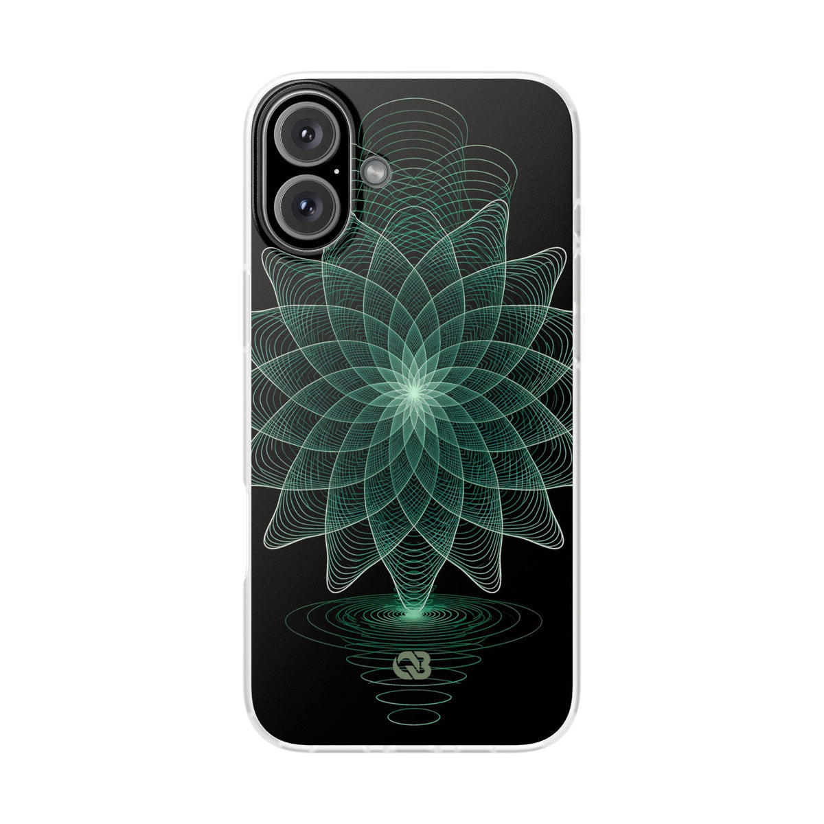 Green Lite Phone Case for iPhone - Cyan Signal Bloom