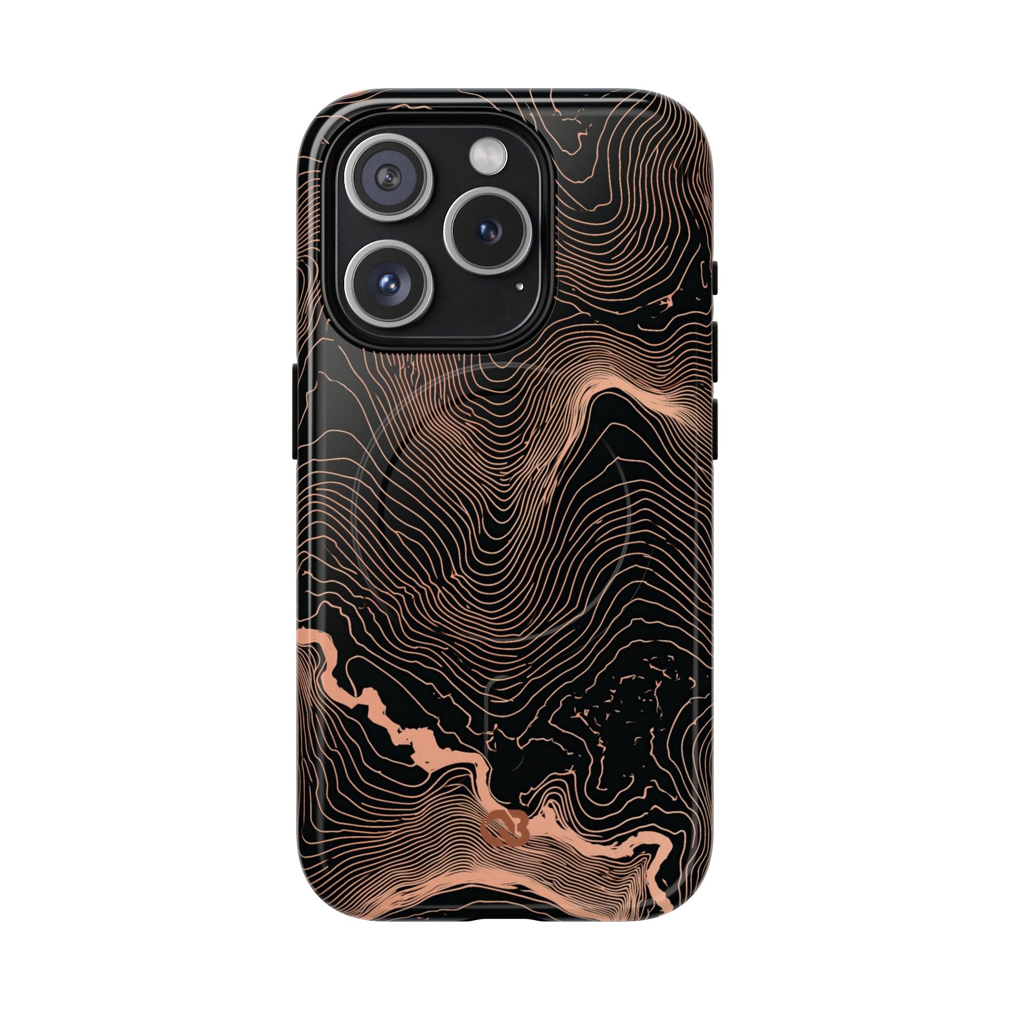 Orange Tough 2.0 Magsafe Phone Case for iPhone - Salmon Ridge Topo