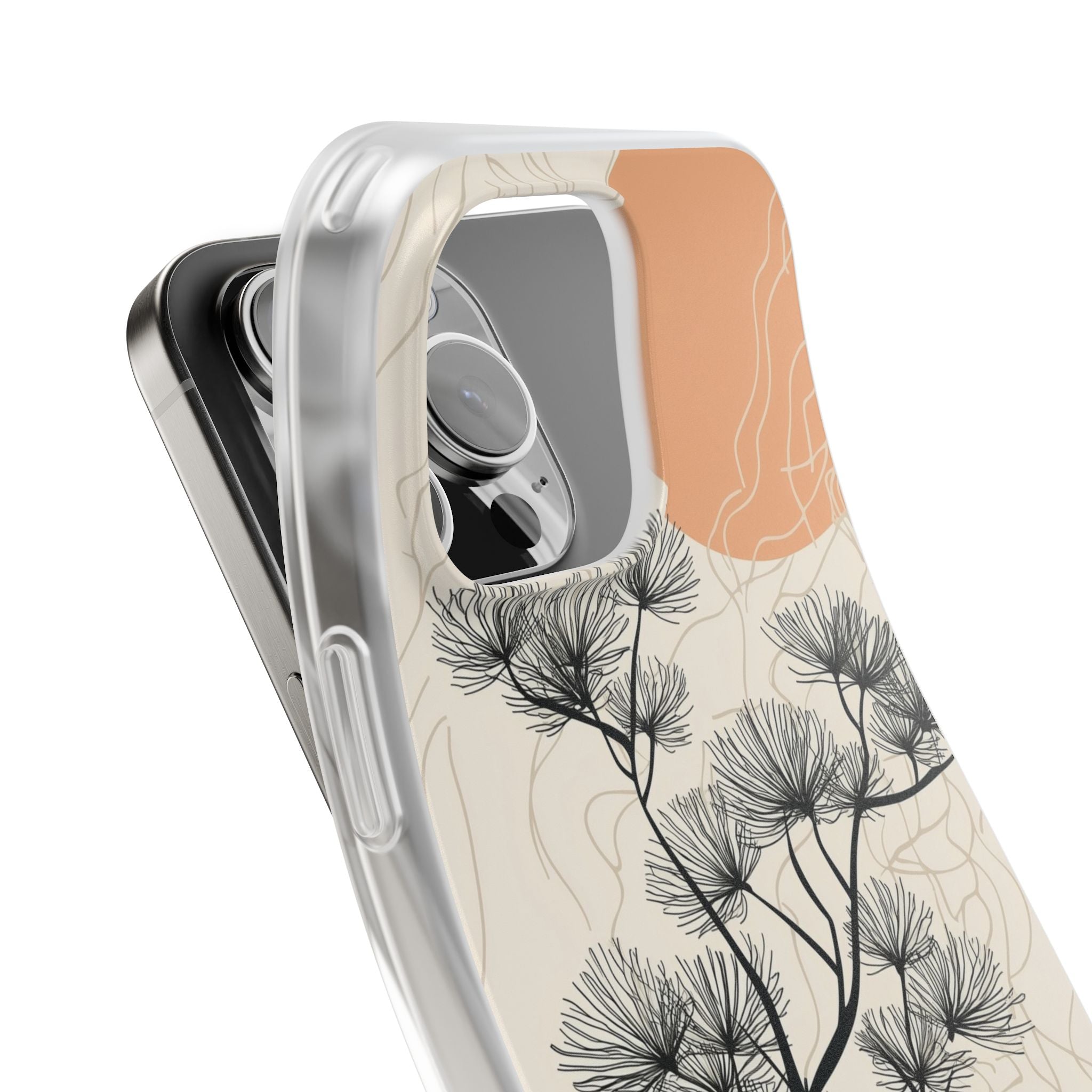 Spiky Tree Sunset iPhone 16 Pro Max Skal - Mjukt