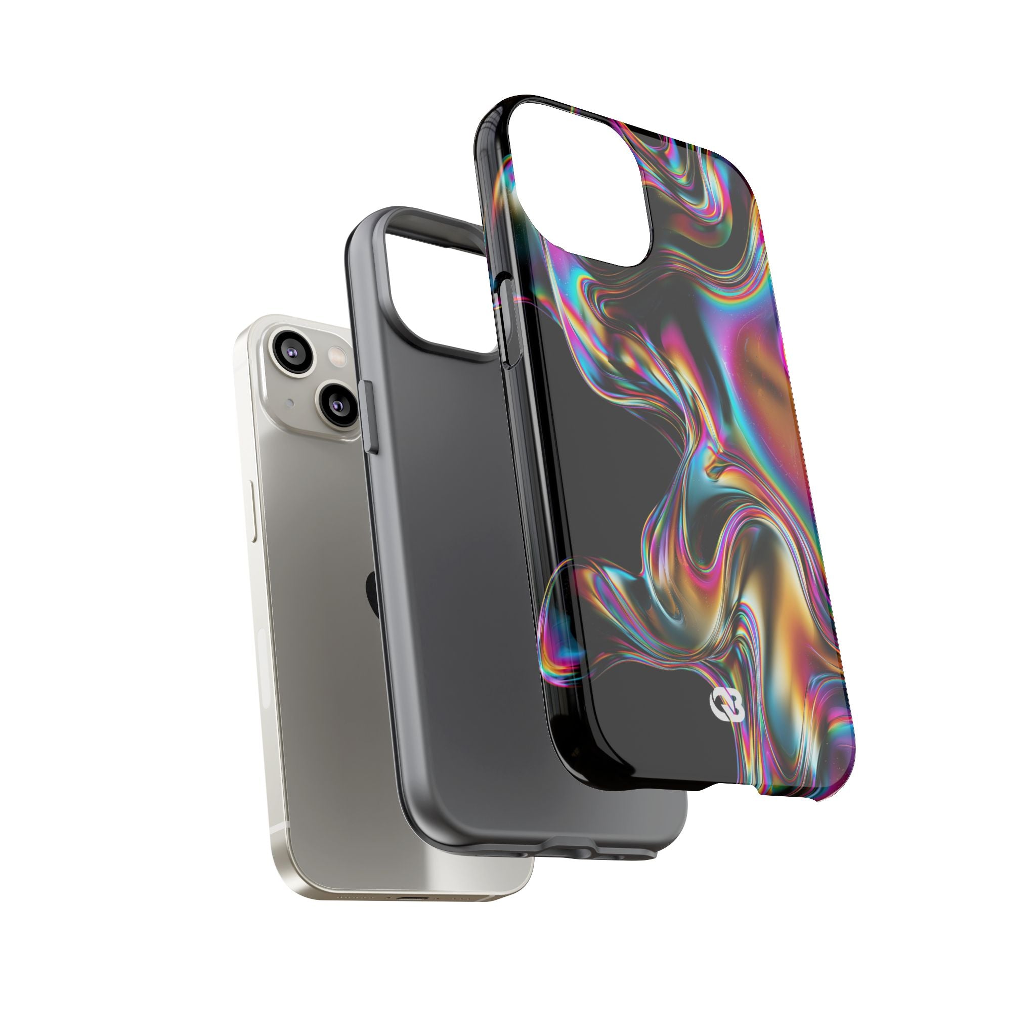 Purple Tough Phone Case for iPhone - Liquid Neon Chrome