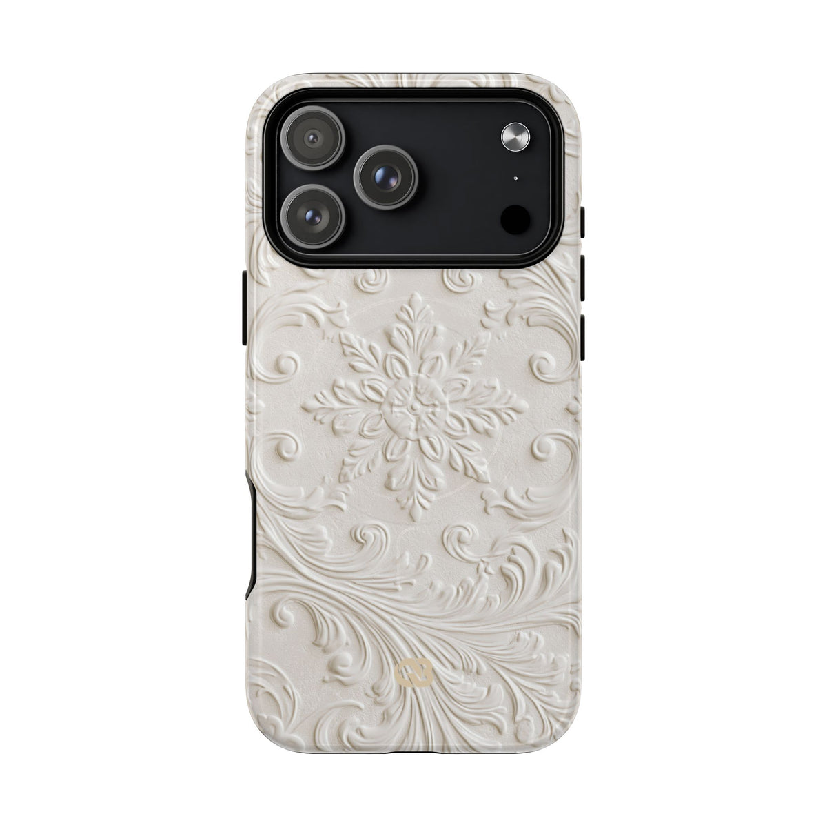 White Tough 2.0 Magsafe Phone Case for iPhone - Alabaster Floral Relief