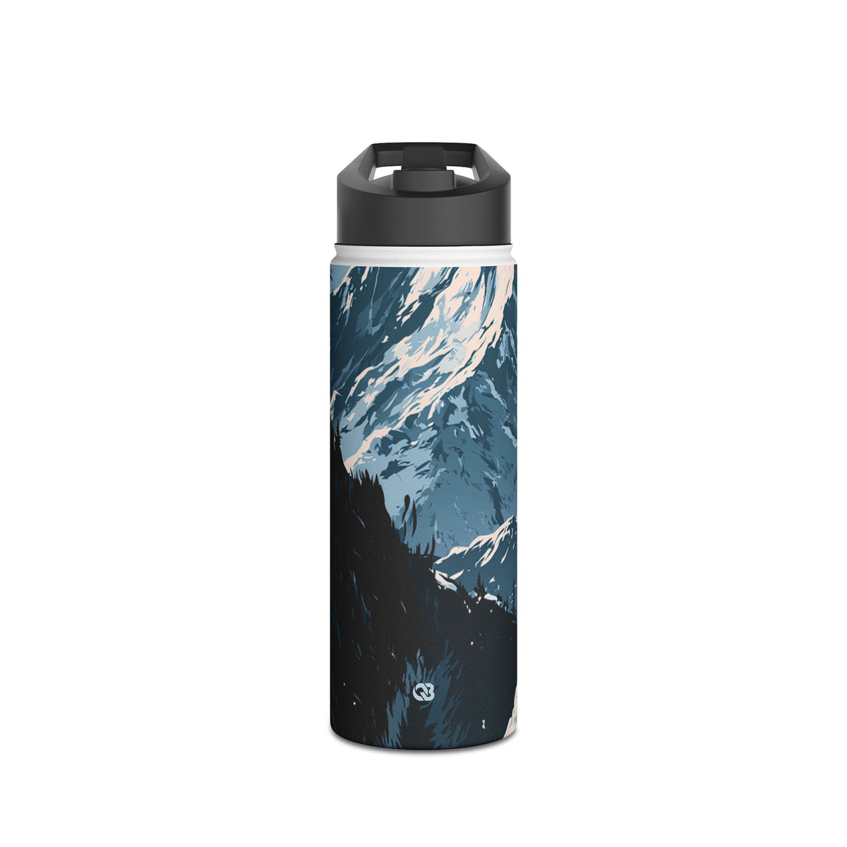 Nordic Arctic Bear · Insulated Water Bottle · Black