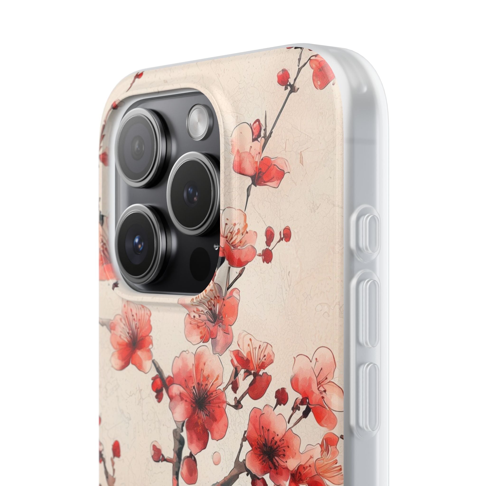 Crimson Silk Flora · Soft Custodia per iPhone