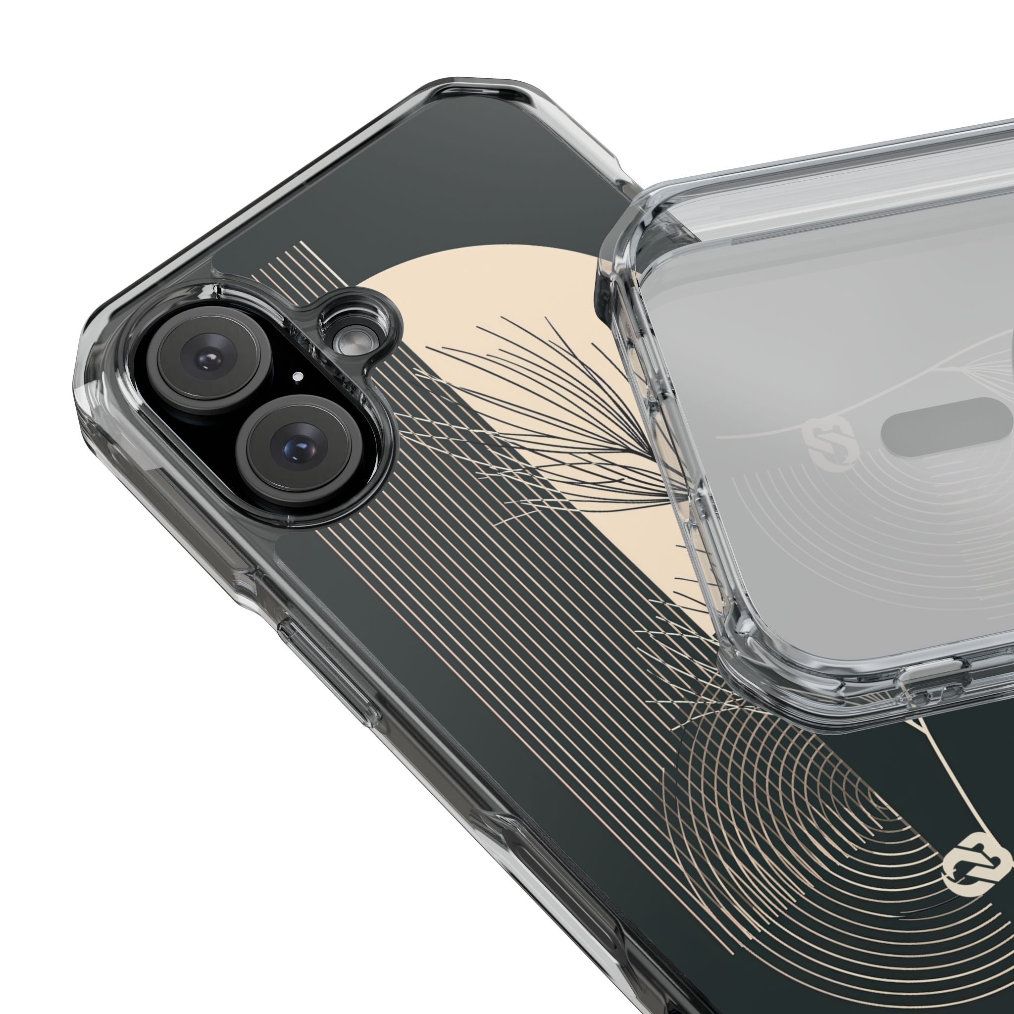 Black Impact MagSafe Phone Case for iPhone - Obsidian Sand Willow