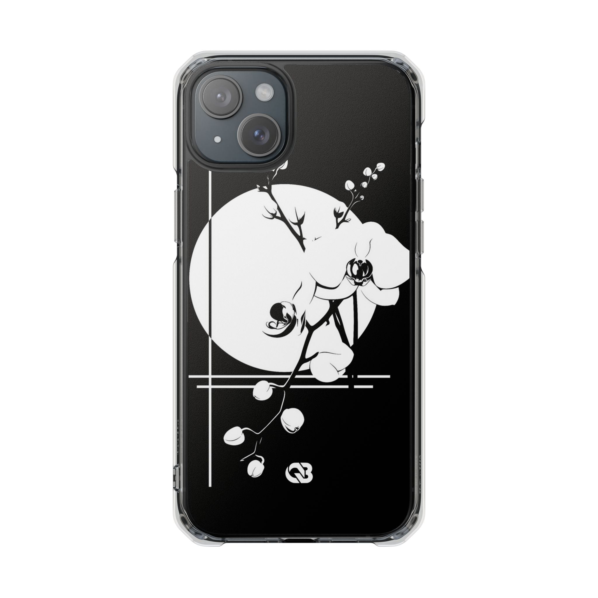 Black Impact MagSafe Phone Case for iPhone - Lunar Orchid Grid