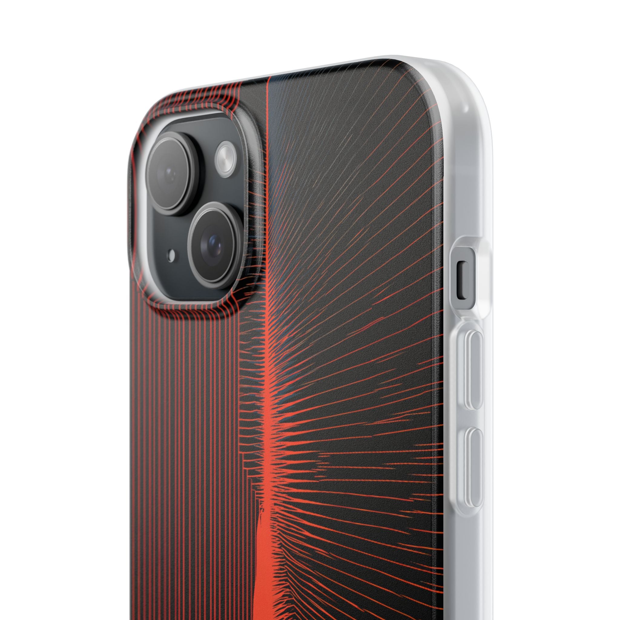 Red Lite Phone Case for iPhone - Crimson Frequency Pulse