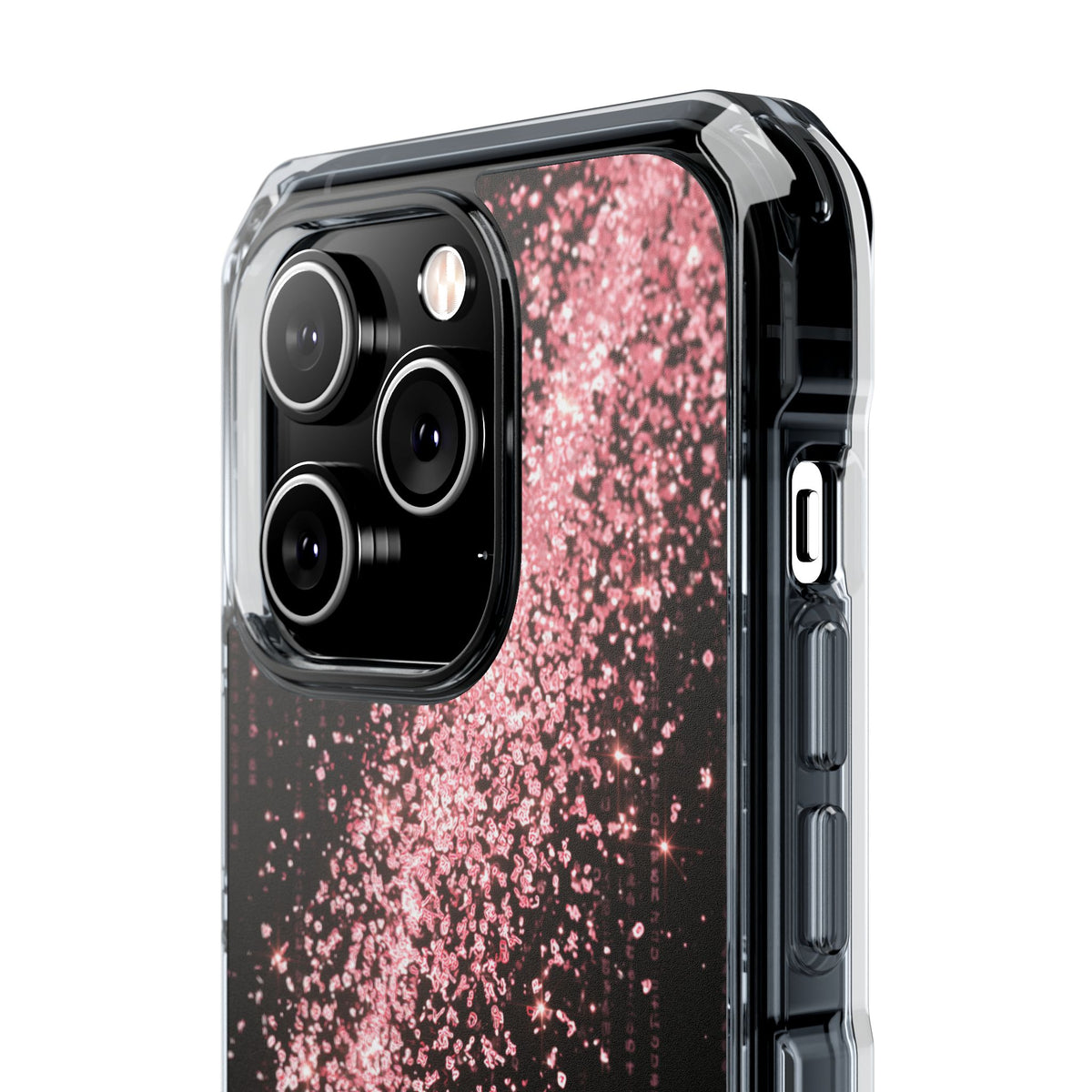 Rose Digital Cascade · Clear Impact Magnetic Phone Case for iPhone · Pink