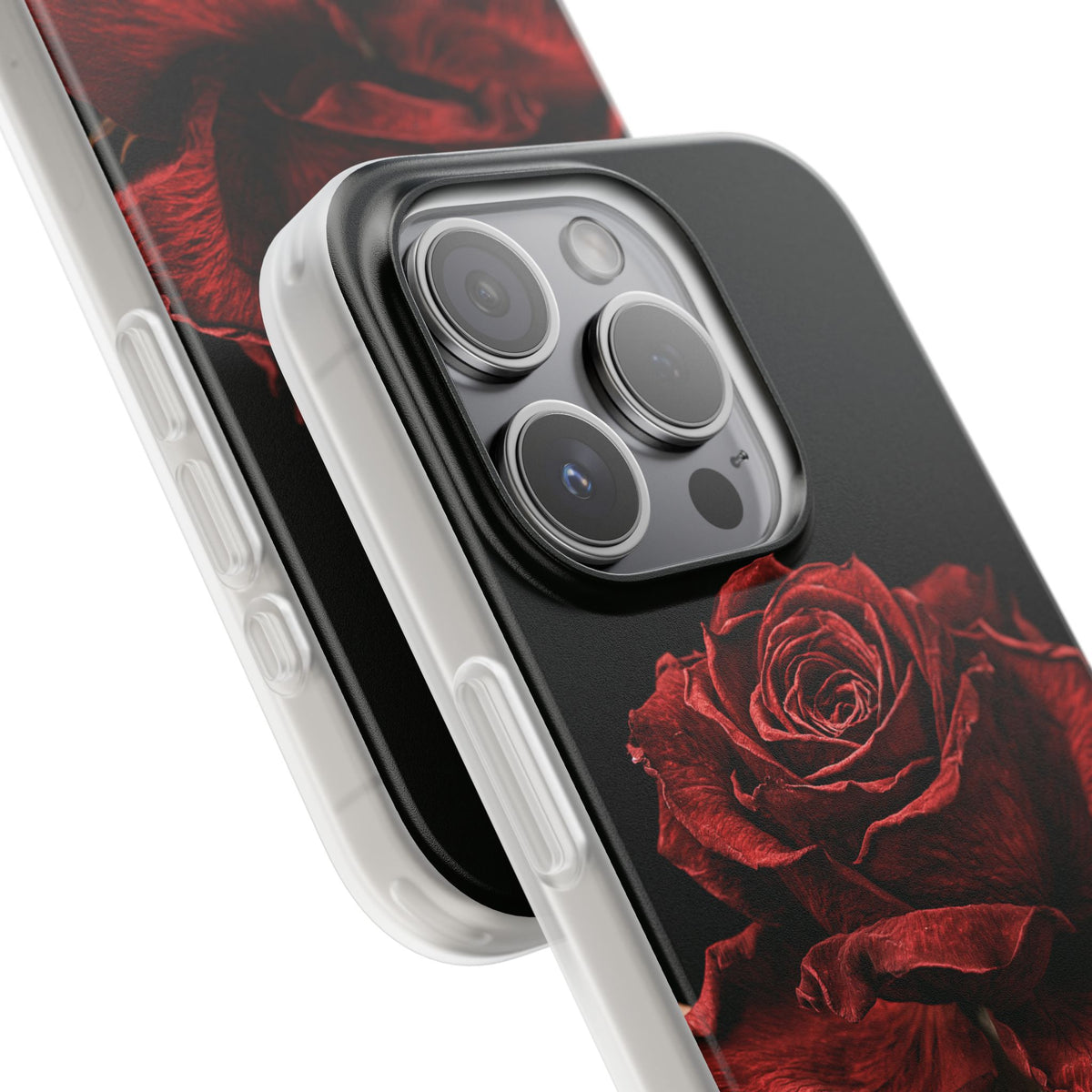Crimson Noir Rose · Lite Phone Case for iPhone · Black