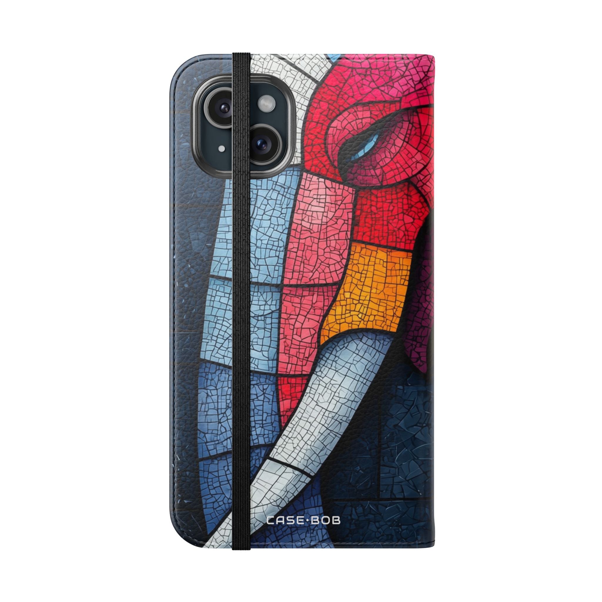 Blue Mosaic Elephant - iPhone 15 Plus Case - Wallet
