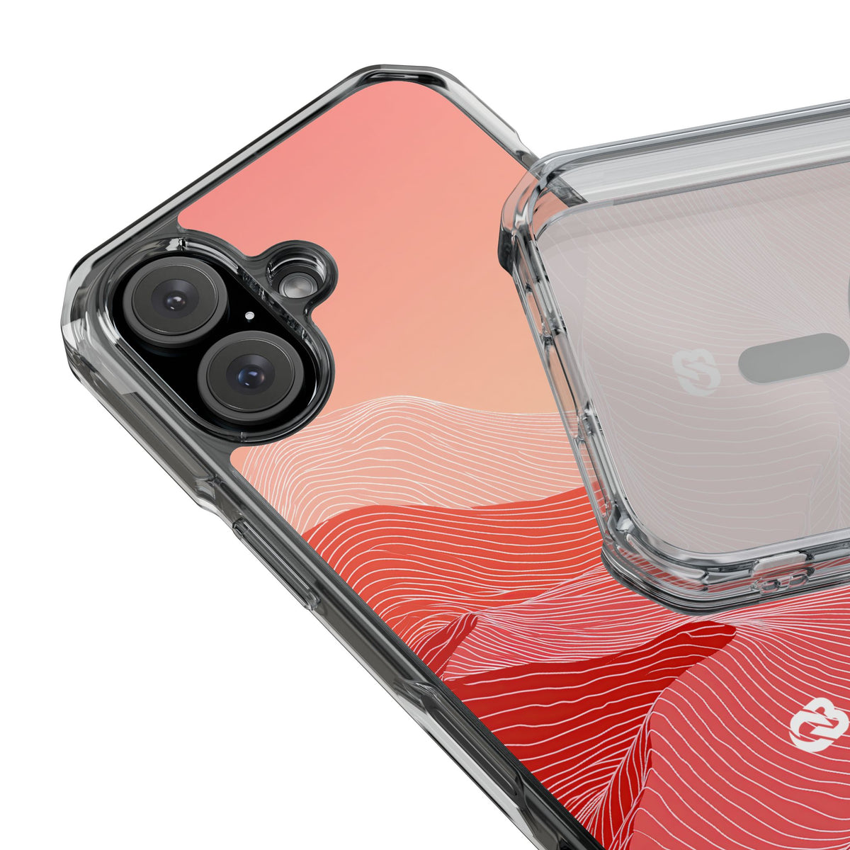 Coral Ridge Contours · Clear Impact Magnetic Phone Case for iPhone · Red