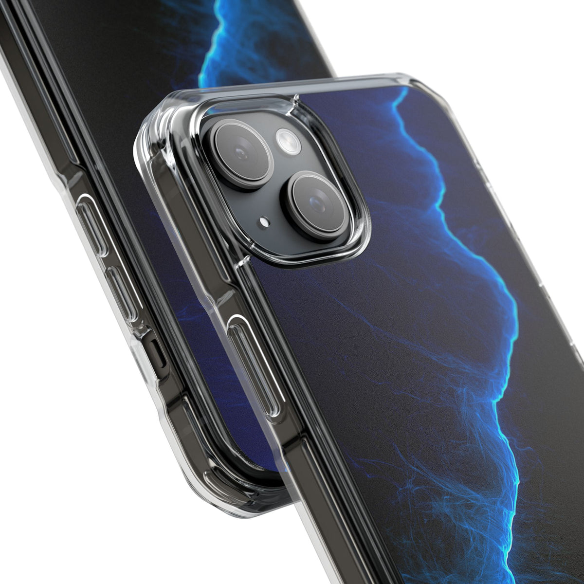 Electric Azure Drift · Clear Impact Magnetic Phone Case for iPhone · Blue