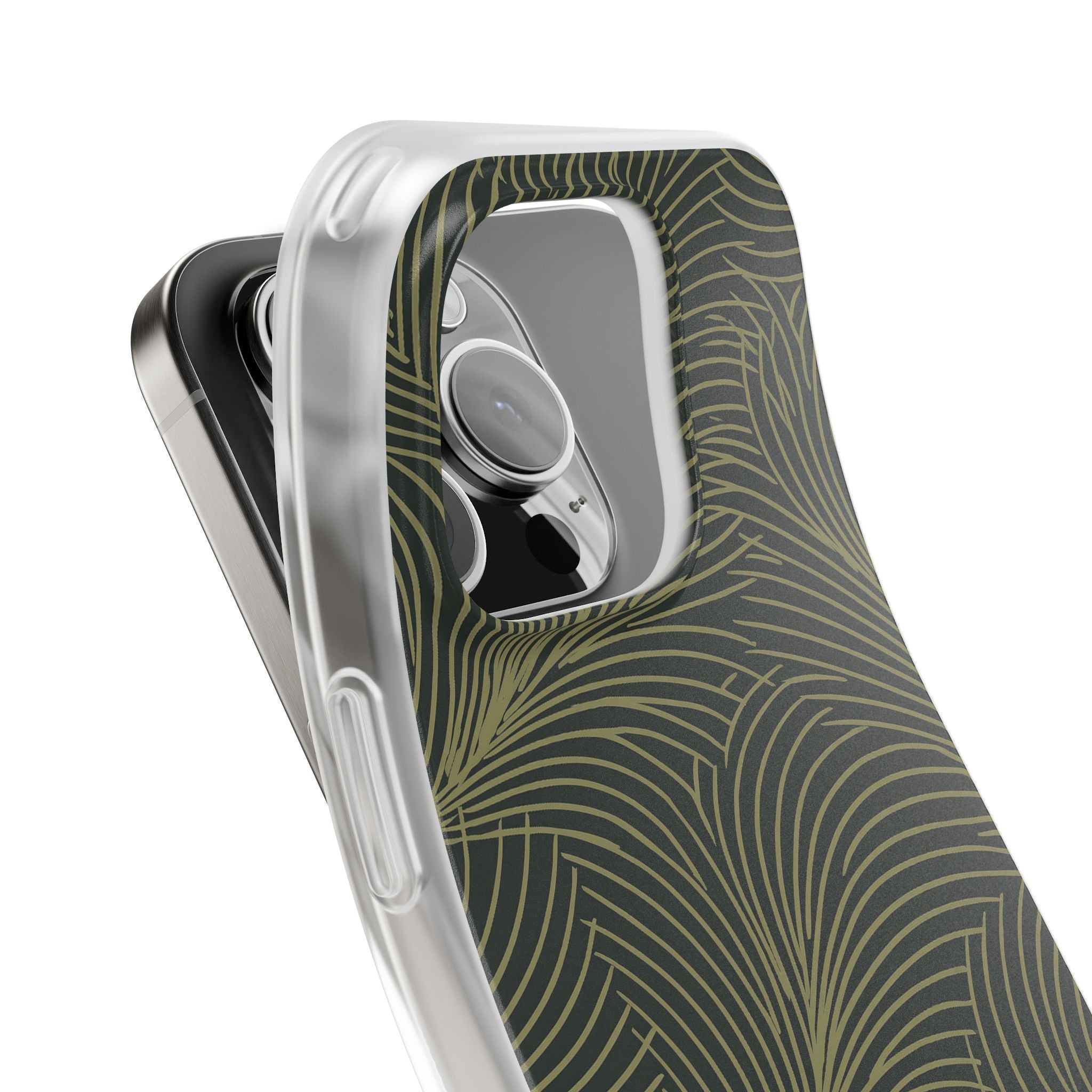 Green Lite Phone Case for iPhone - Dark Olive Plume