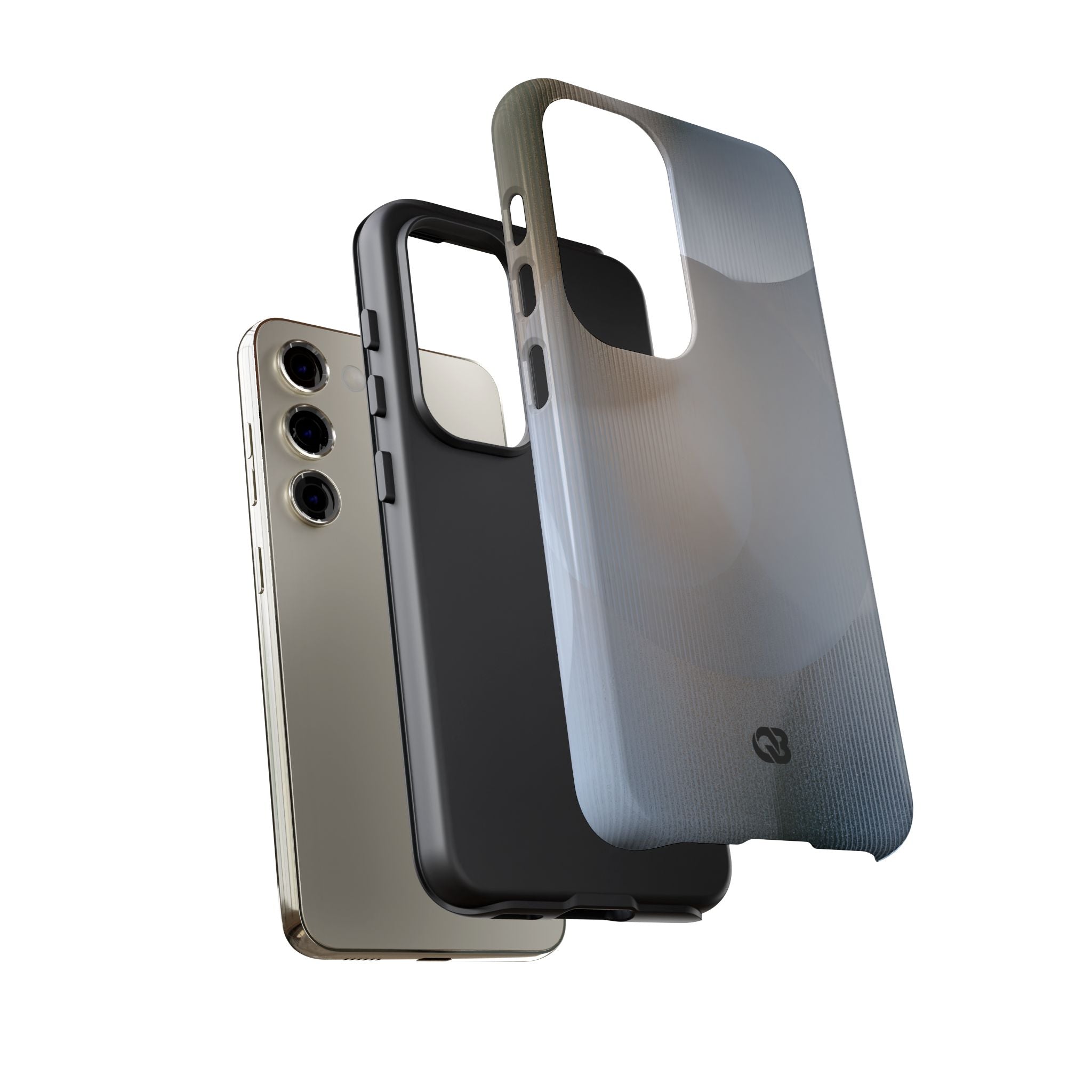 White Tough Phone Case for Samsung - Frosted Ribbed Sphere