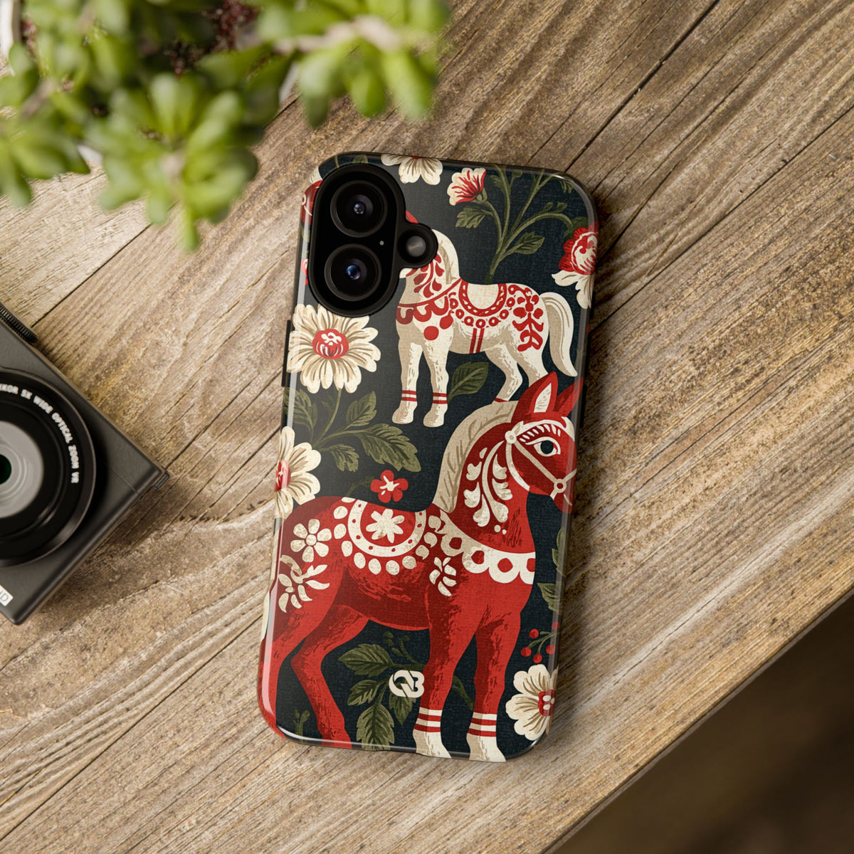 Nordic Dala Meadow · Tough Phone Case for iPhone · Red