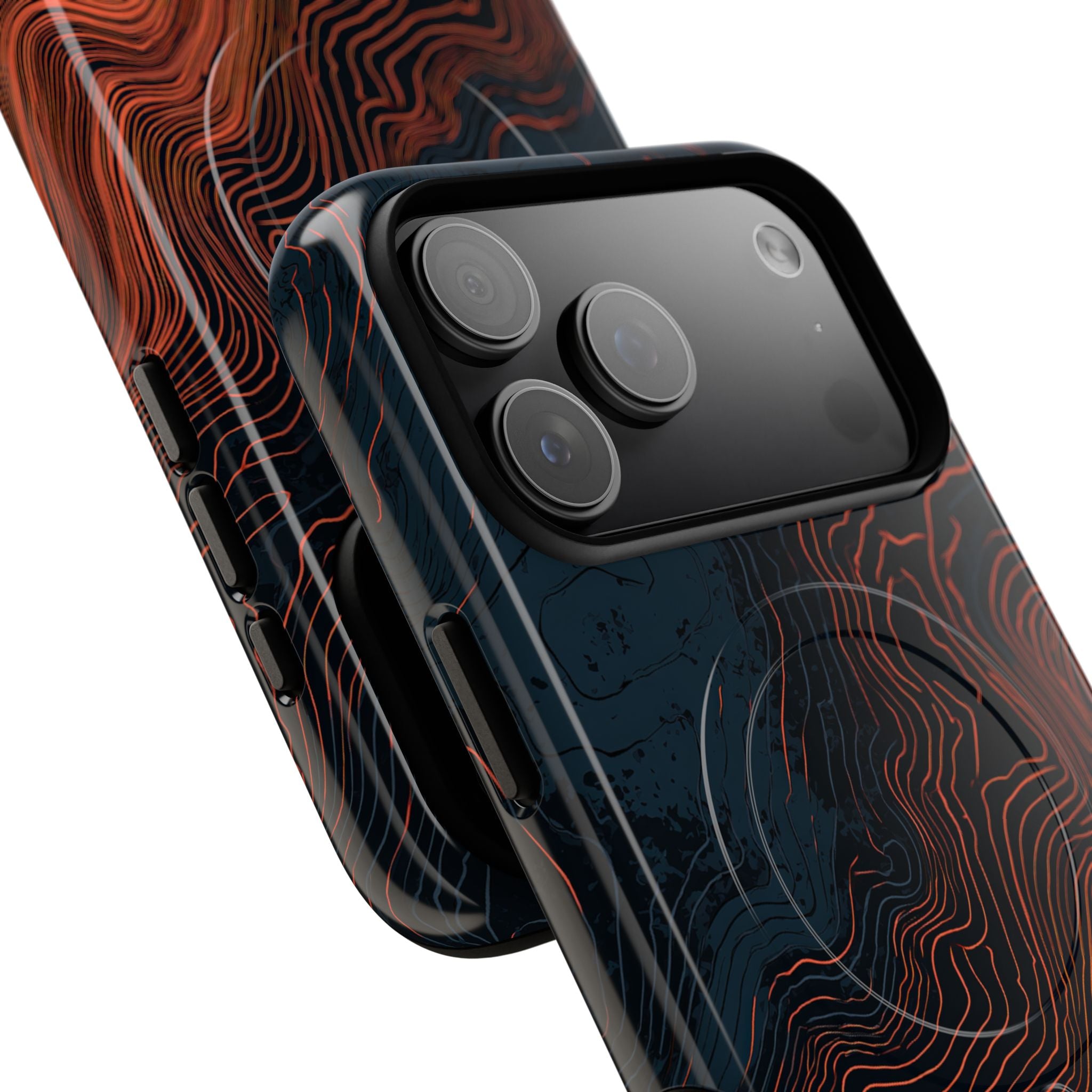 Black Tough 2.0 Magsafe Phone Case for iPhone - Volcanic Basalt Map