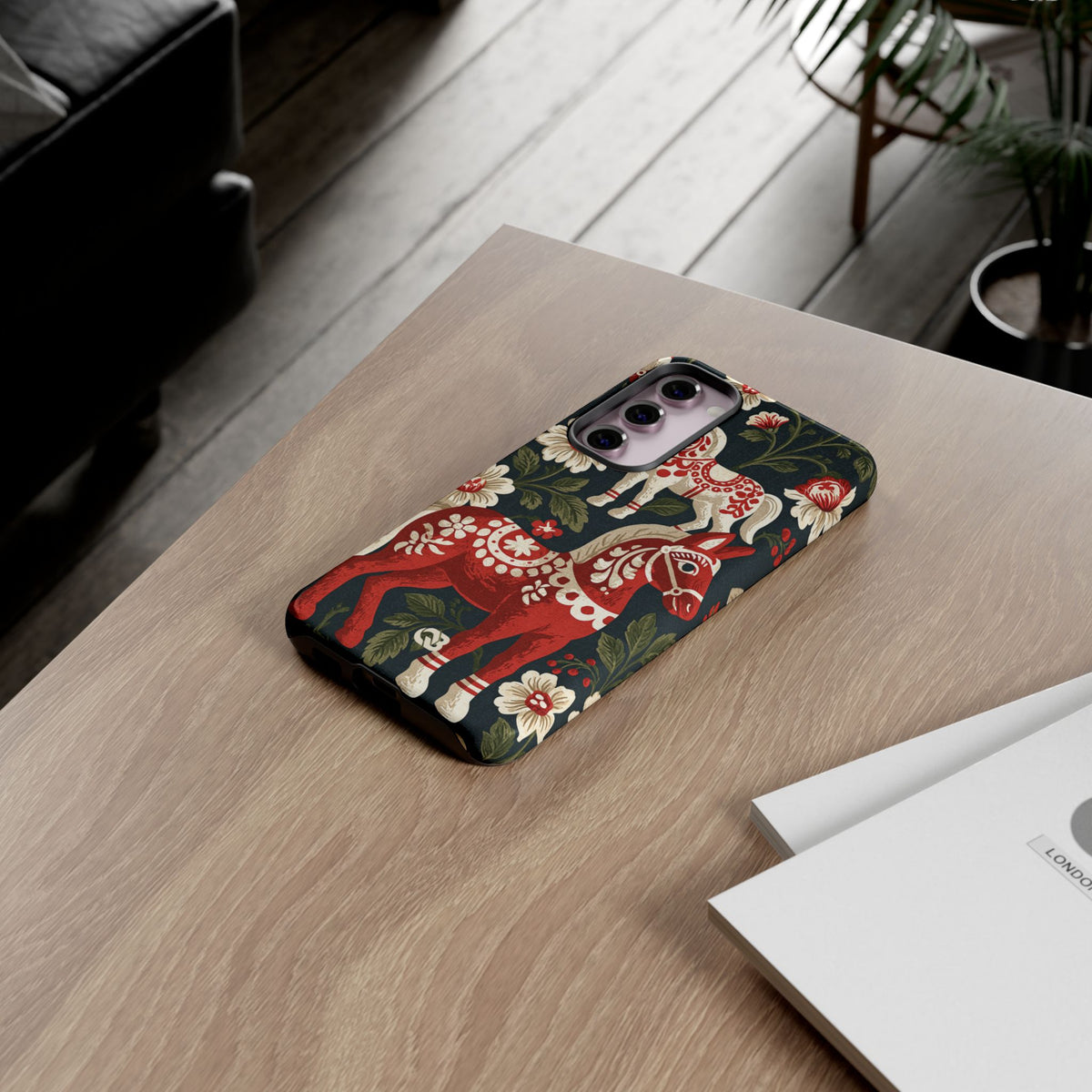 Nordic Dala Meadow · Tough Phone Case for Samsung · Red