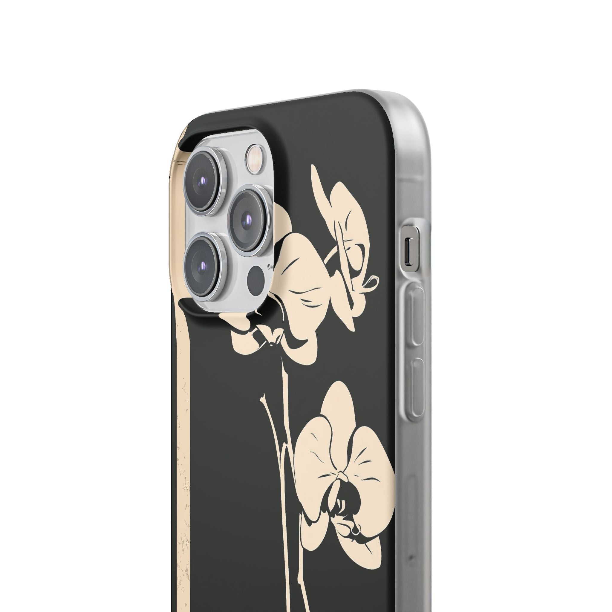 Black Lite Phone Case for iPhone - Obsidian Bone Orchid