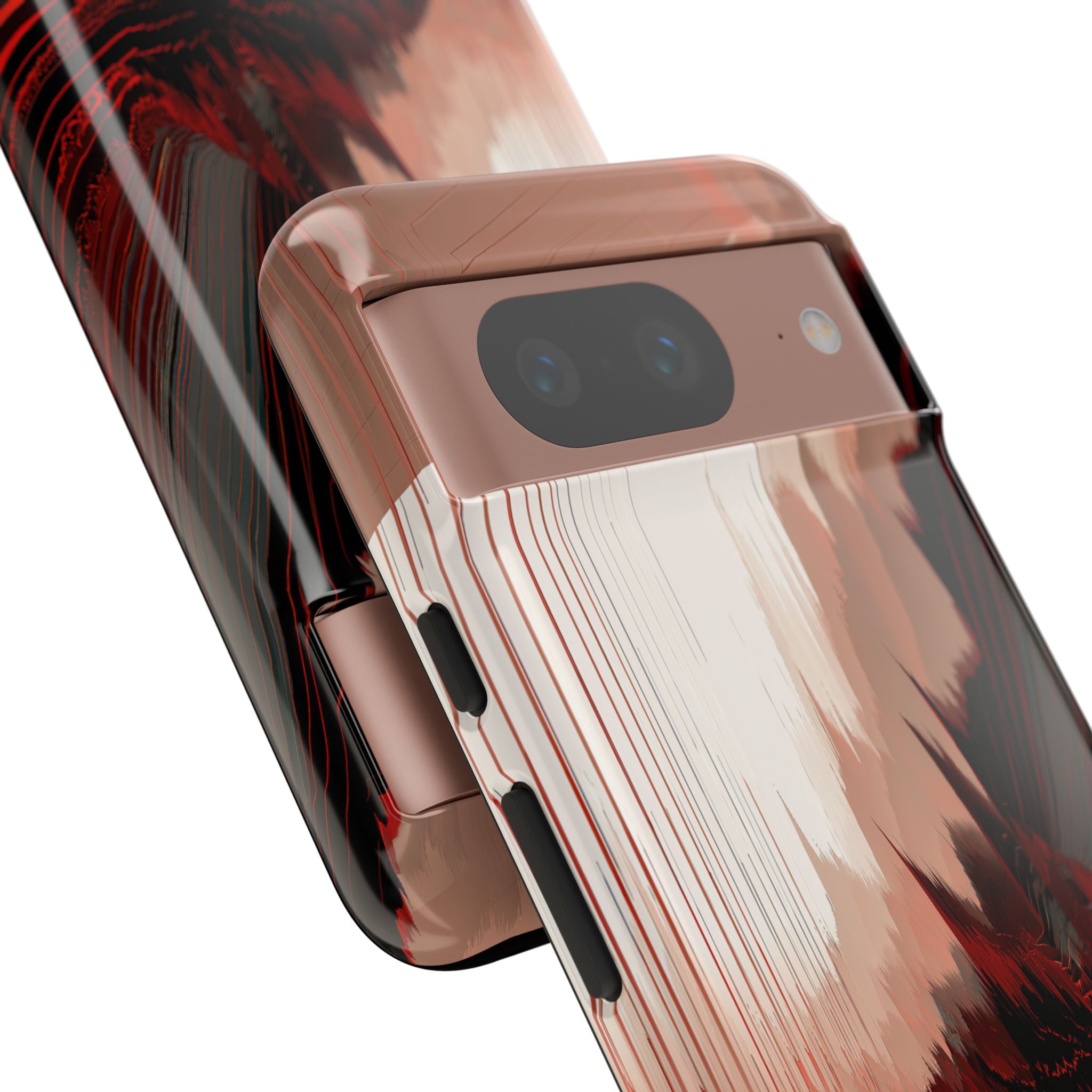 Red Tough Phone Case for Google Pixel - Crimson Pulse Horizon