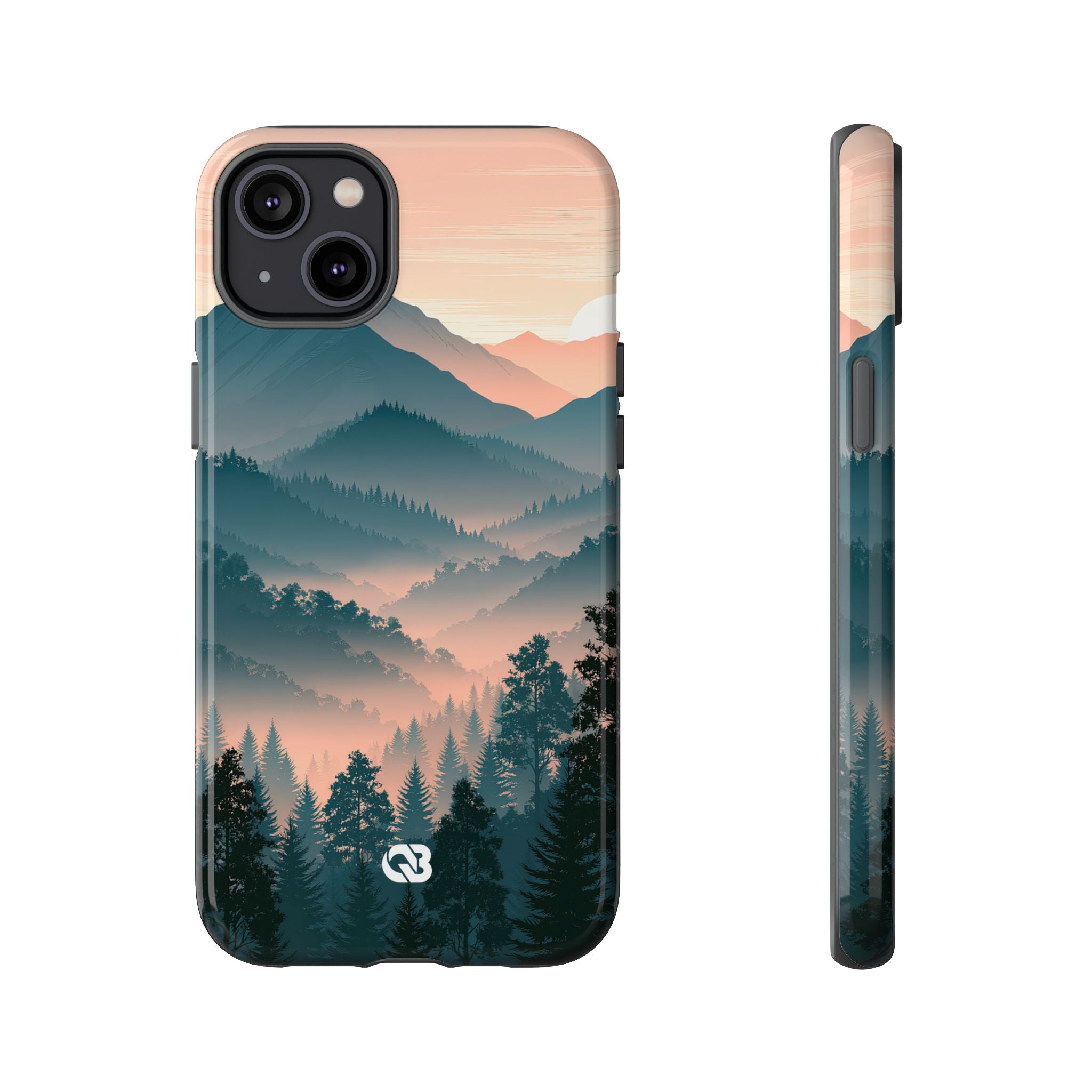 Teal Tough Phone Case for iPhone - Alpine Teal Horizon