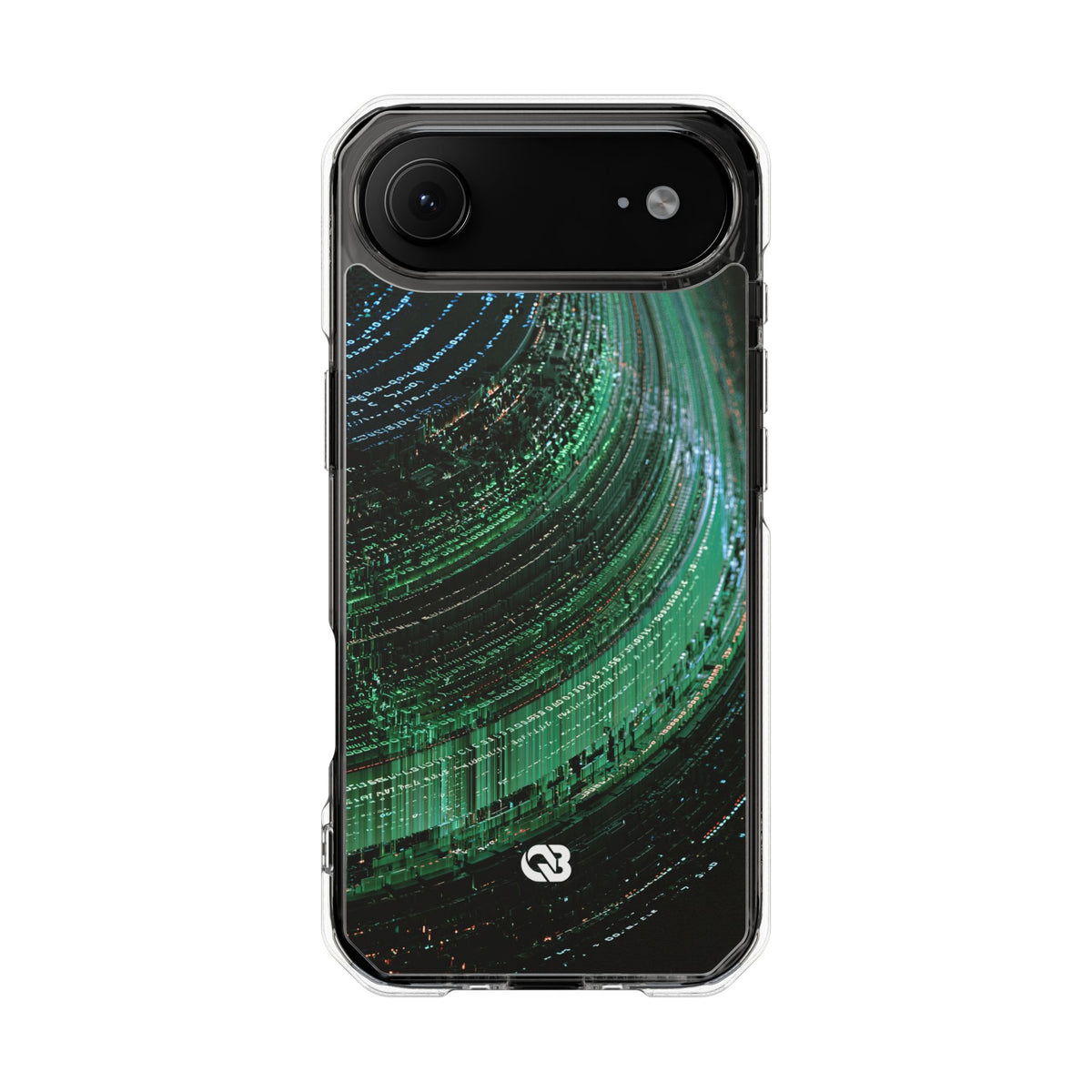 Orbital Data Stream · Clear Impact Magnetic Phone Case for iPhone · Green