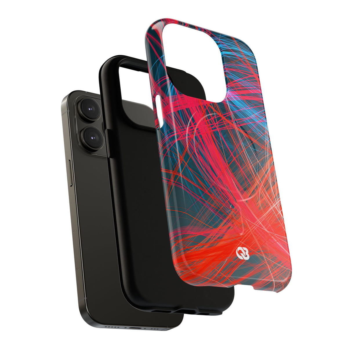 Neon Fiber Stream · Tough 2.0 Magnetic Phone Case for iPhone · Red