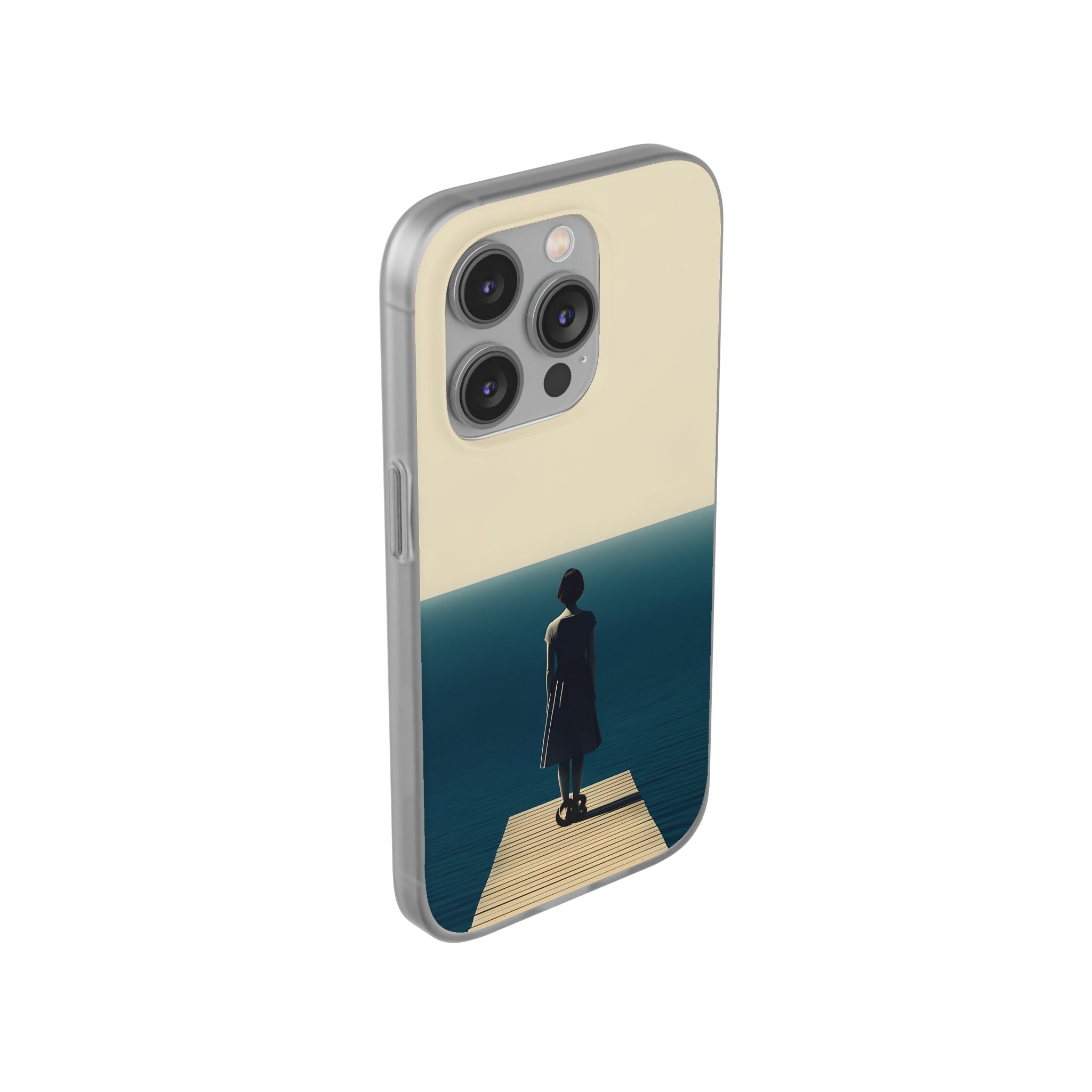 Solitary Blue Horizon · Soft Phone Case for iPhone