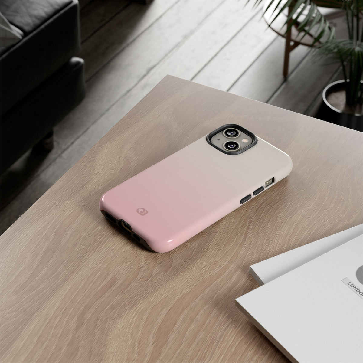 Pink Tough Phone Case for iPhone - Frosted Blush Horizon