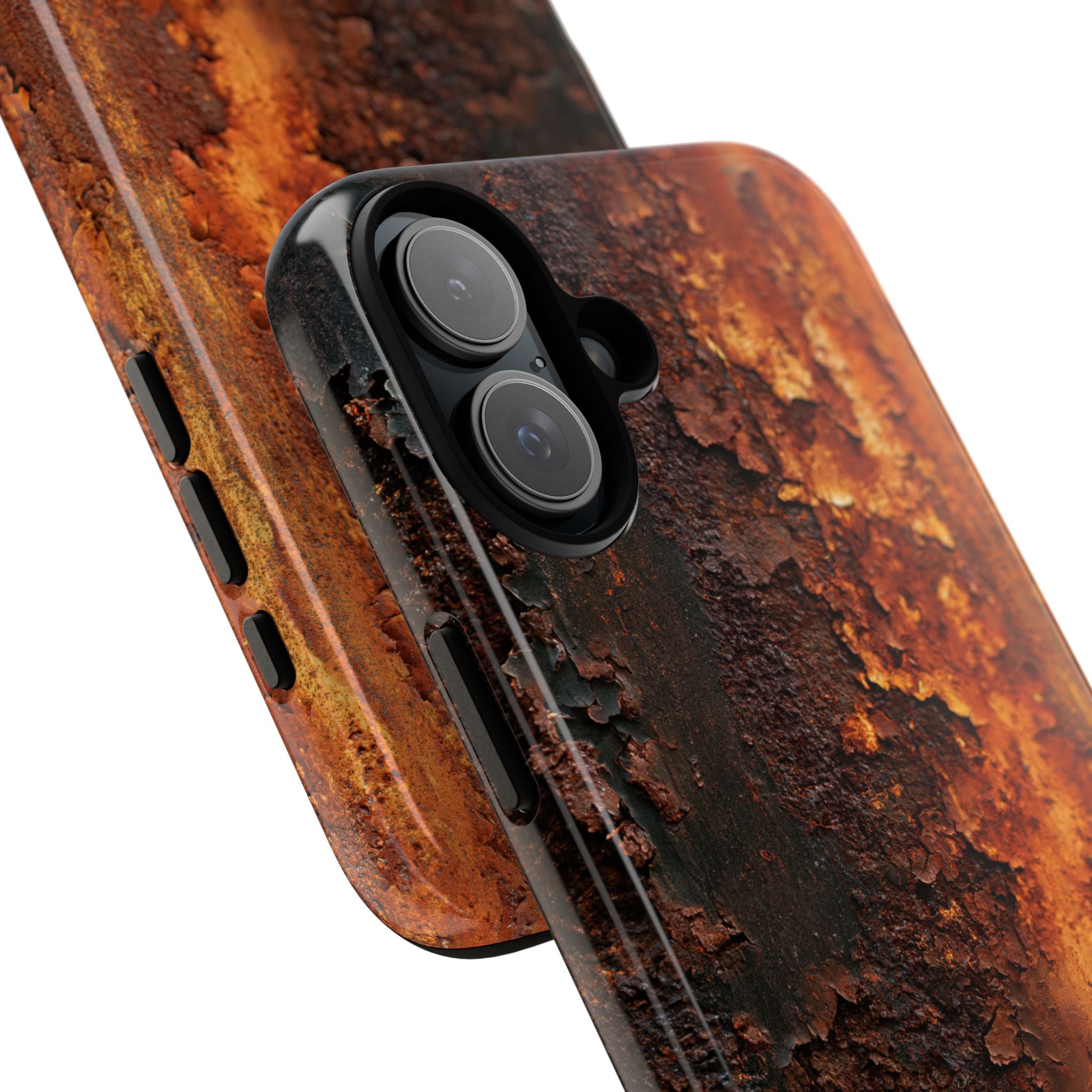 Orange Tough Phone Case for iPhone - Oxidized Iron Crust