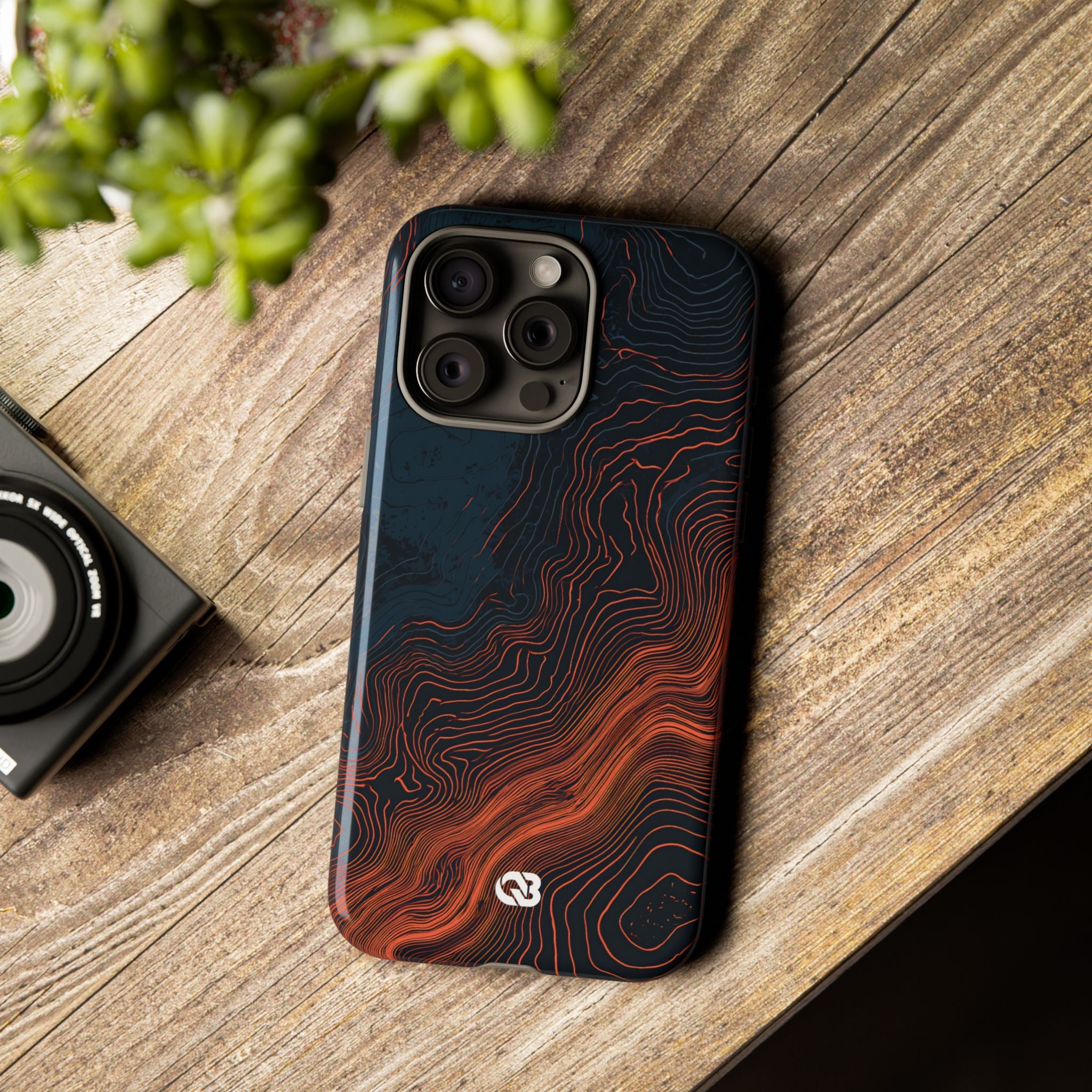 Black Tough Phone Case for iPhone - Volcanic Basalt Map