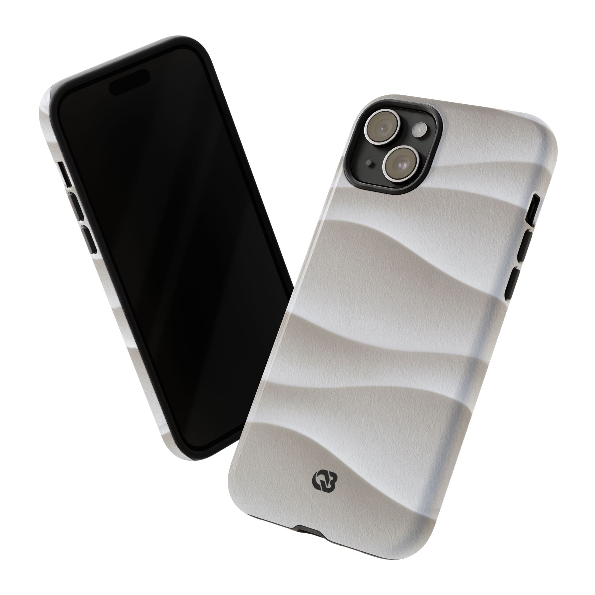 White Tough Phone Case for iPhone - Arctic Flow Ridges