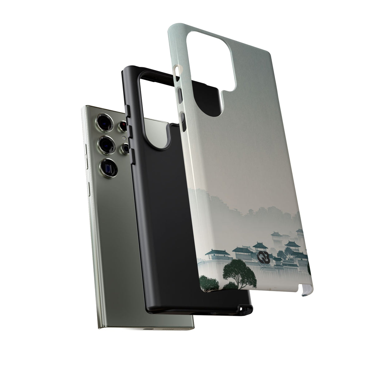 Blue Tough Phone Case for Samsung - Mist Valley Pagoda