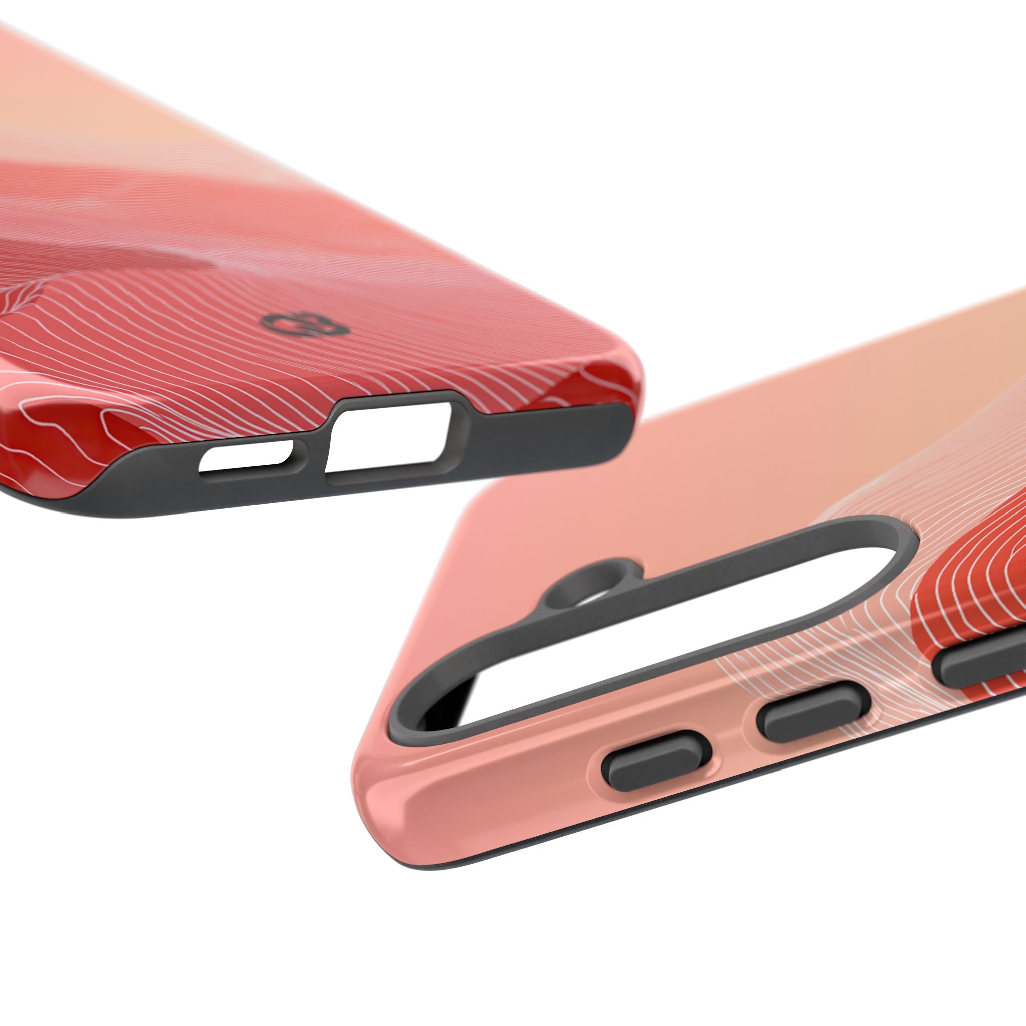 Red Tough Phone Case for Samsung - Crimson Ridge Contour