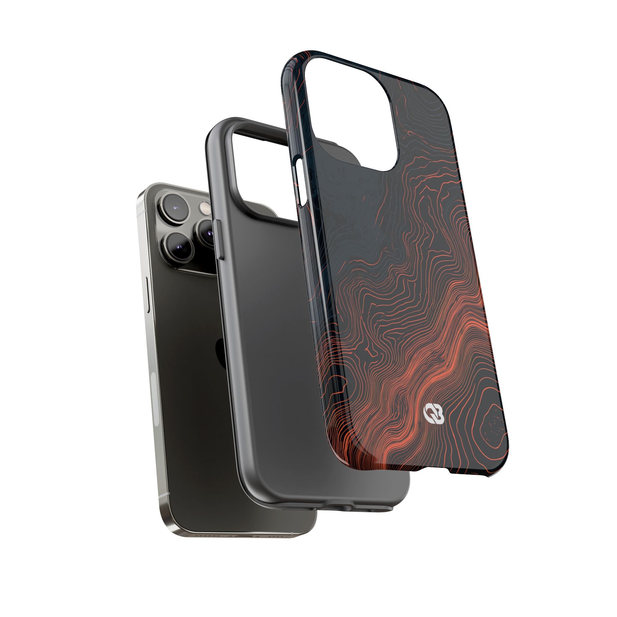 Black Tough Phone Case for iPhone - Volcanic Basalt Map