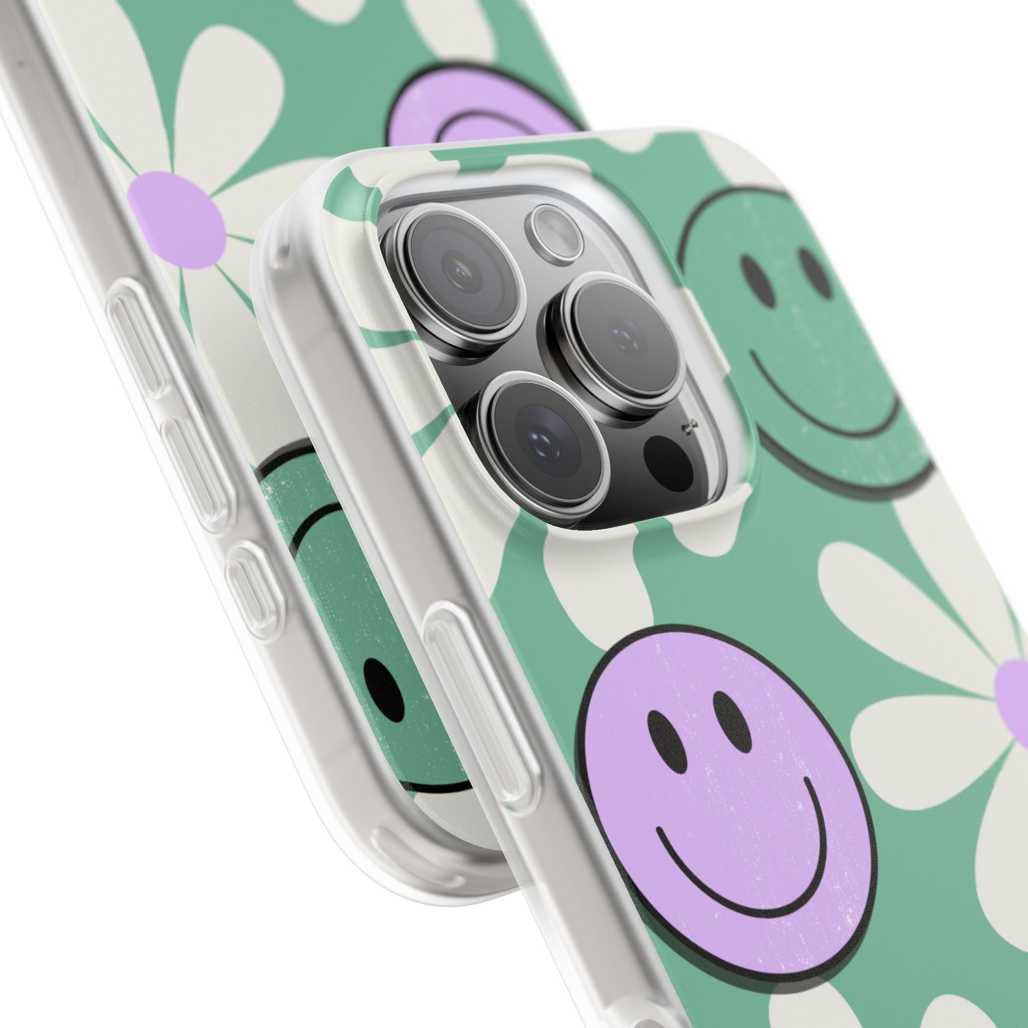 Smiley Daisy Glow iPhone 16 Pro Case - Soft