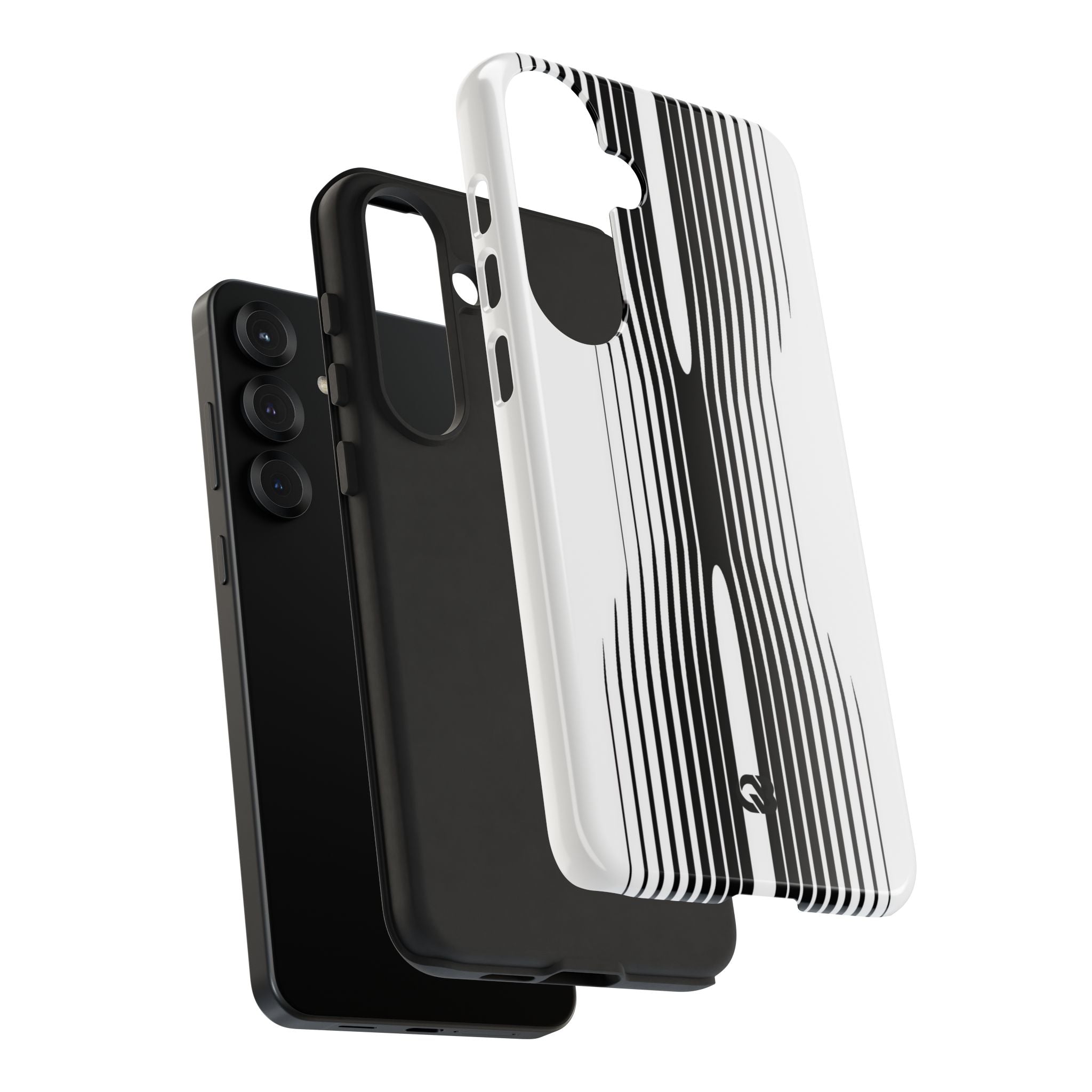 White Tough Phone Case for Samsung - Kinetic Mono Distortion