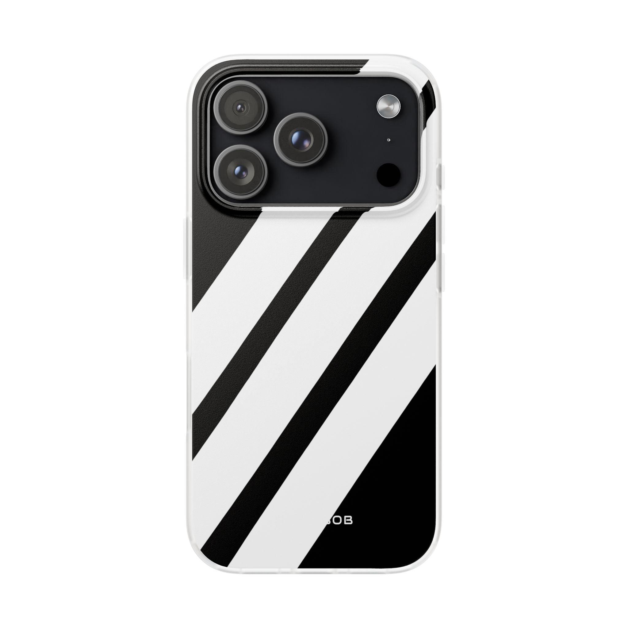 Diagonal Bands Noir iPhone 17 Pro Case - Soft - CASE•BOB