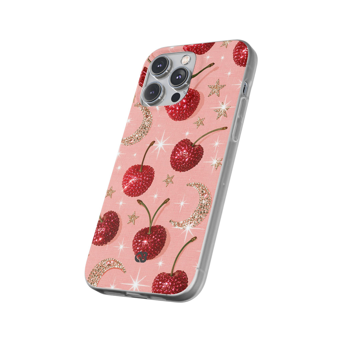 Bedazzled Ruby Cherries · Lite Phone Case for iPhone · Pink