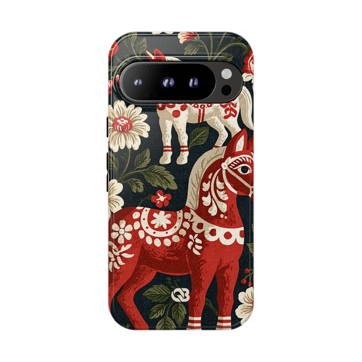 Nordic Dala Meadow · Tough Phone Case for Pixel · Red