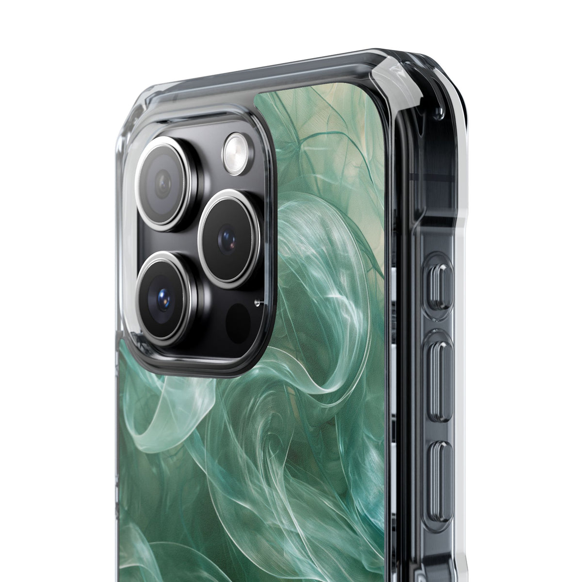 Translucent Aqua Flow · Clear Impact Magnetic Phone Case for iPhone · Teal
