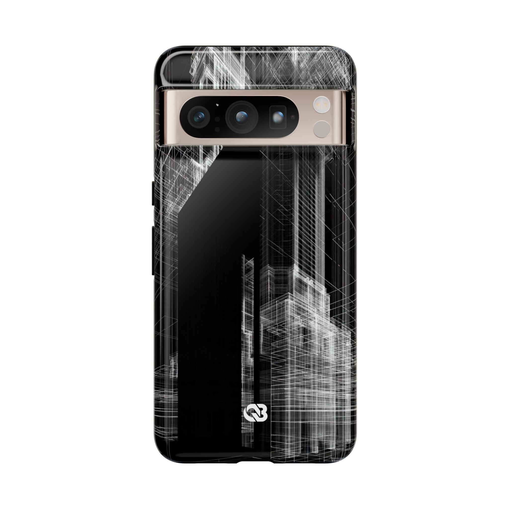 Black Tough Phone Case for Google Pixel - Ghost Urban Wireframe