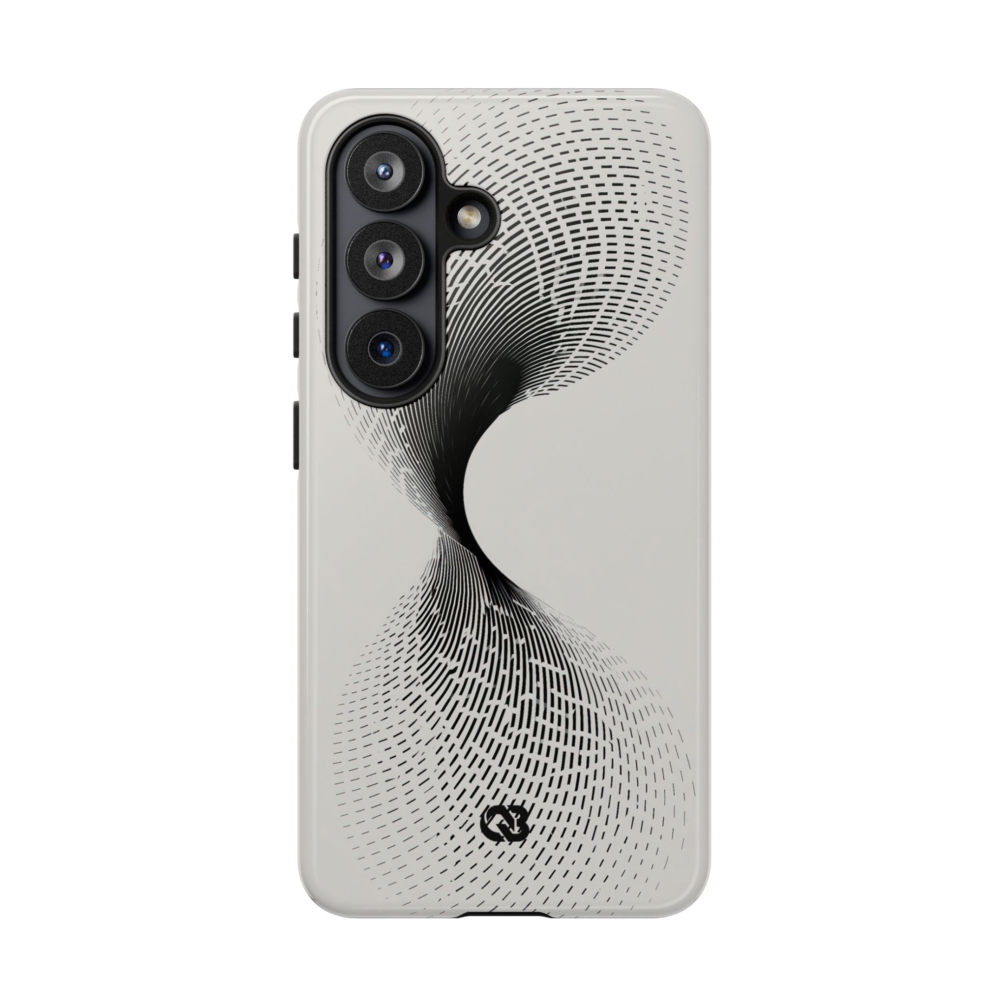 White Tough Phone Case for Samsung - Linear Torsion Grid