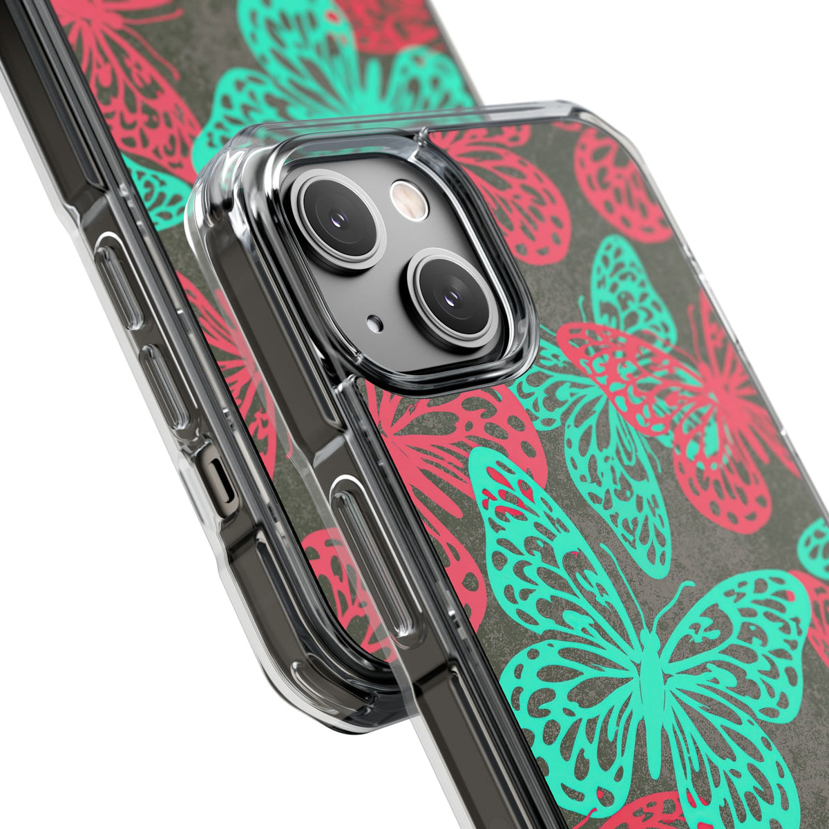 Electric Papillon · Clear Impact Magnetic Phone Case for iPhone · Pink