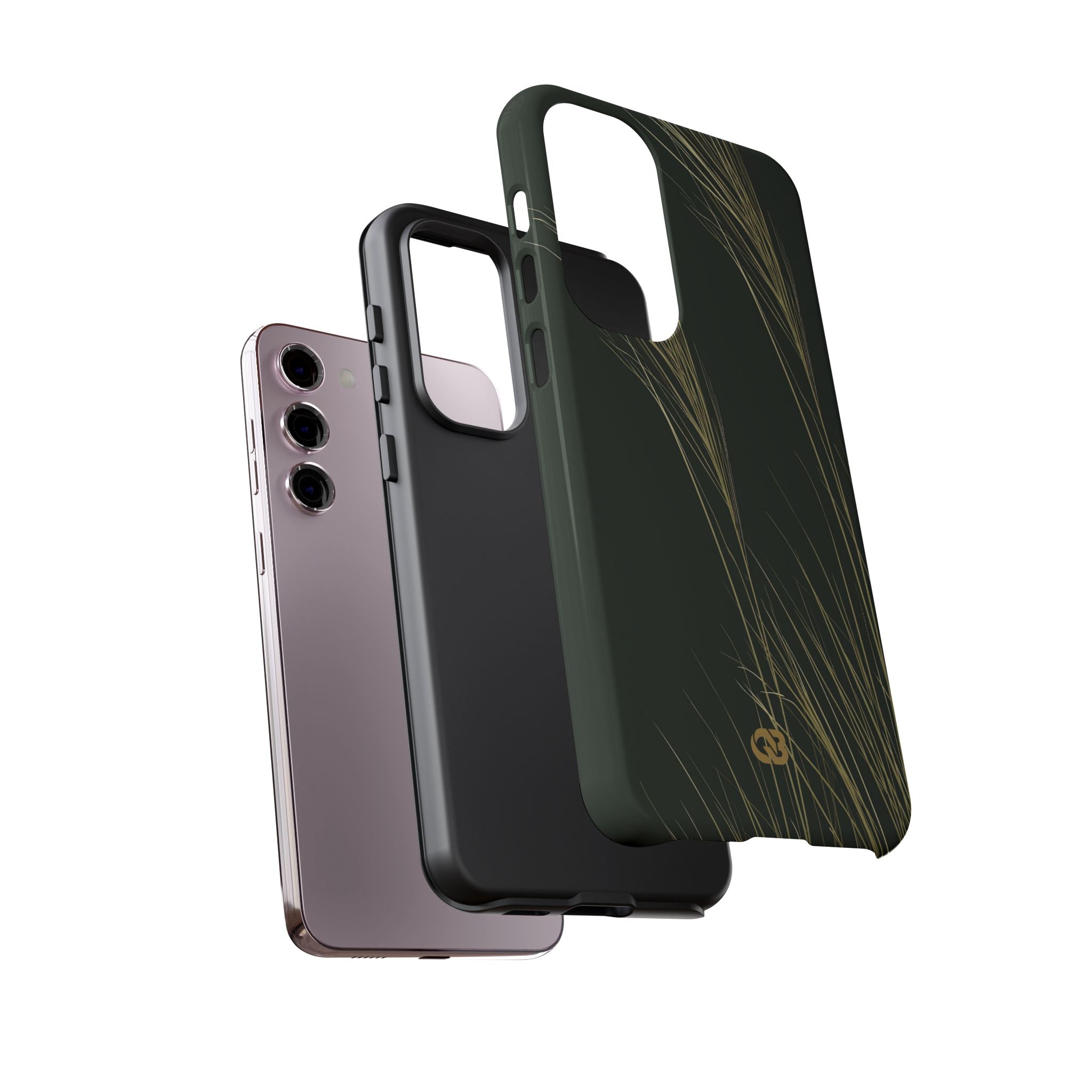 Green Tough Phone Case for Samsung - Midnight Gilded Grass