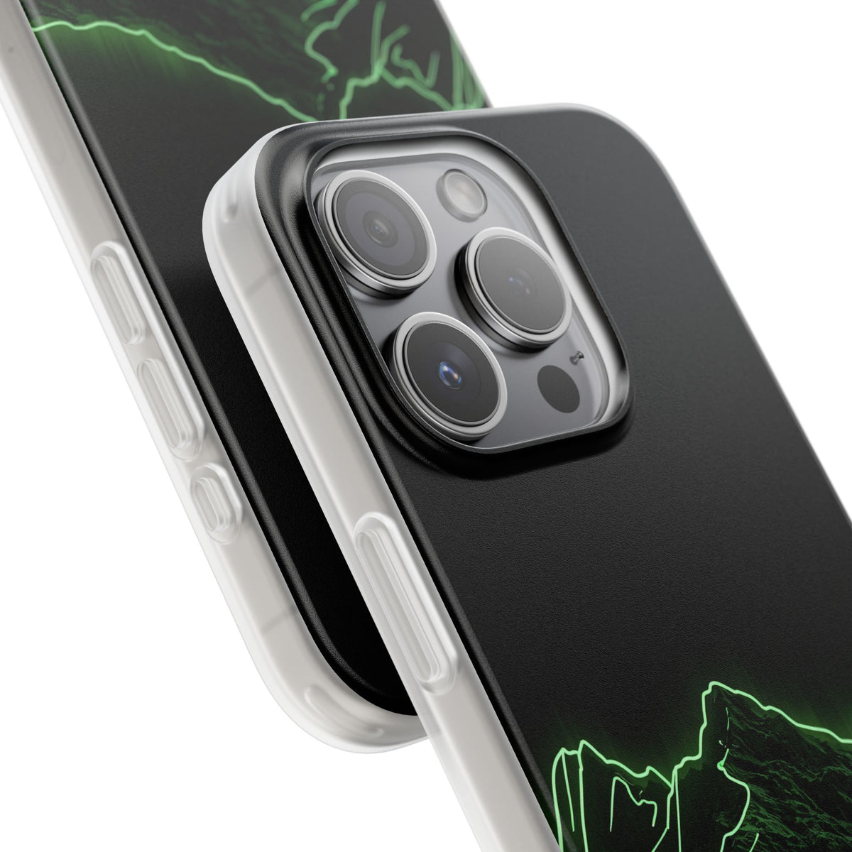 Nordic Mountain Contour · Lite Phone Case for iPhone · Black