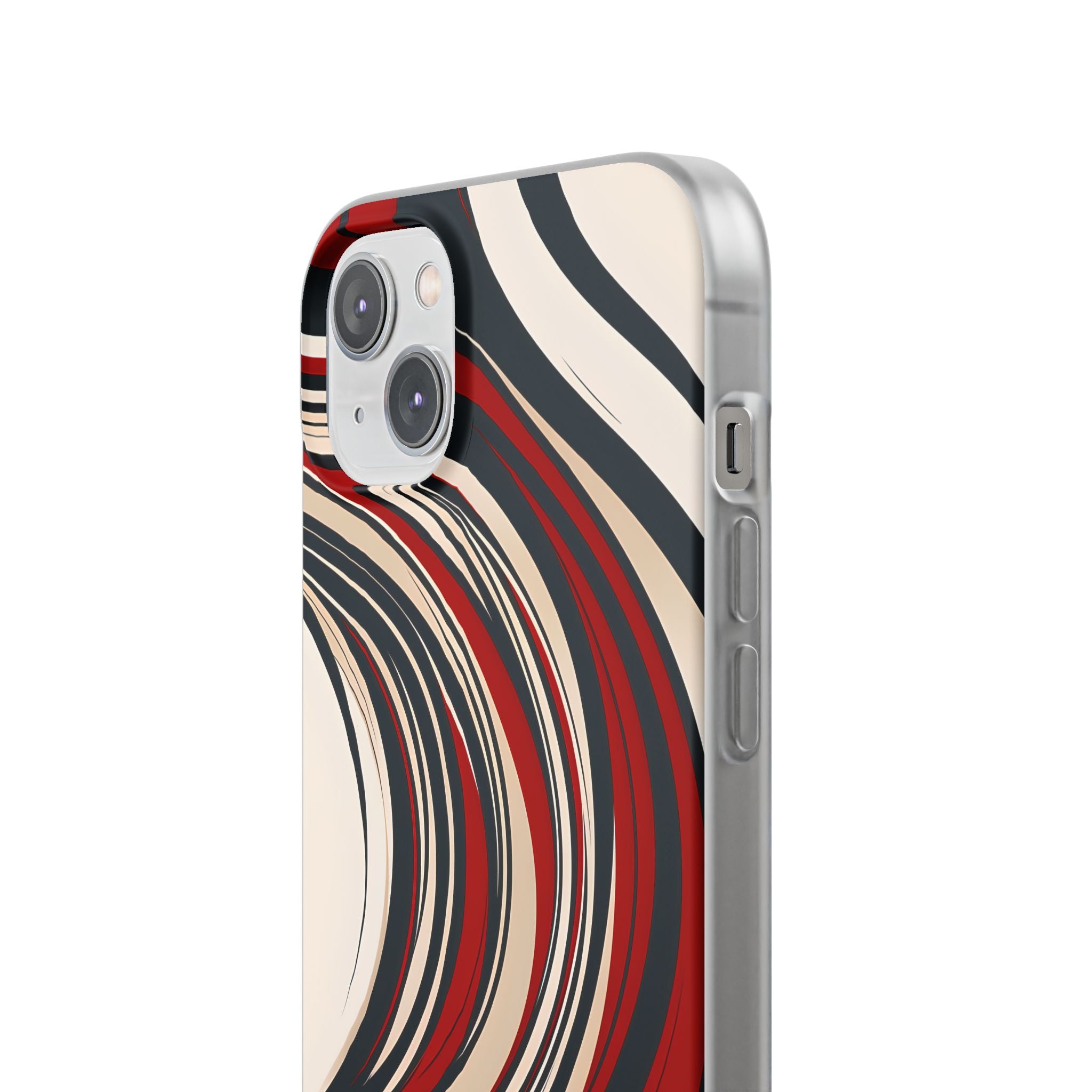 Crimson Flow Waves · Soft Phone Case for iPhone